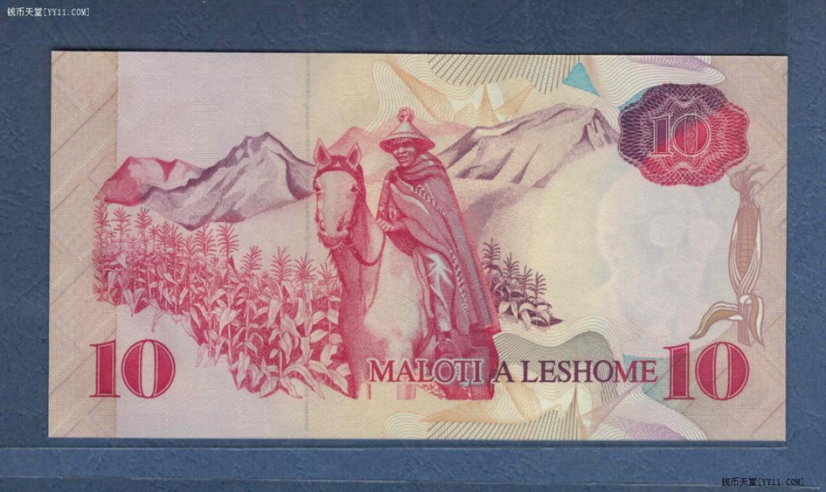 莱索托1990年10马洛蒂 非洲纸币 实物图 UNC