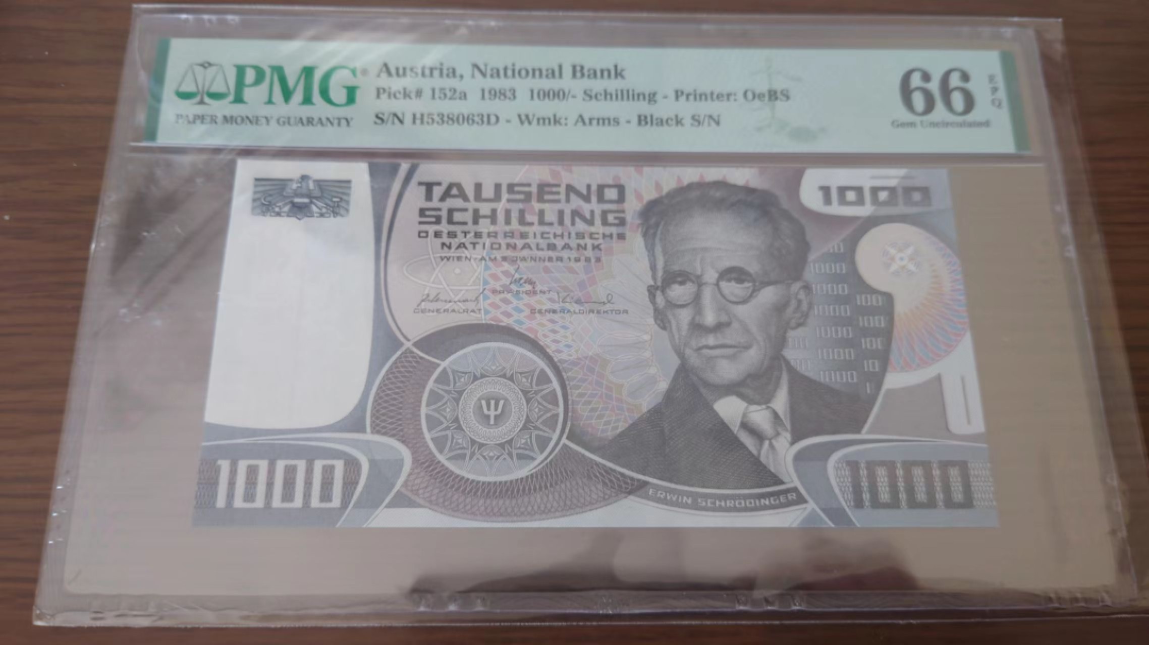 11.11日【囧羊收藏】双11评级币专场（总第48期暨2022年第五期） 1983年奥地利1000先令 PMG66E 全程无47尾号63