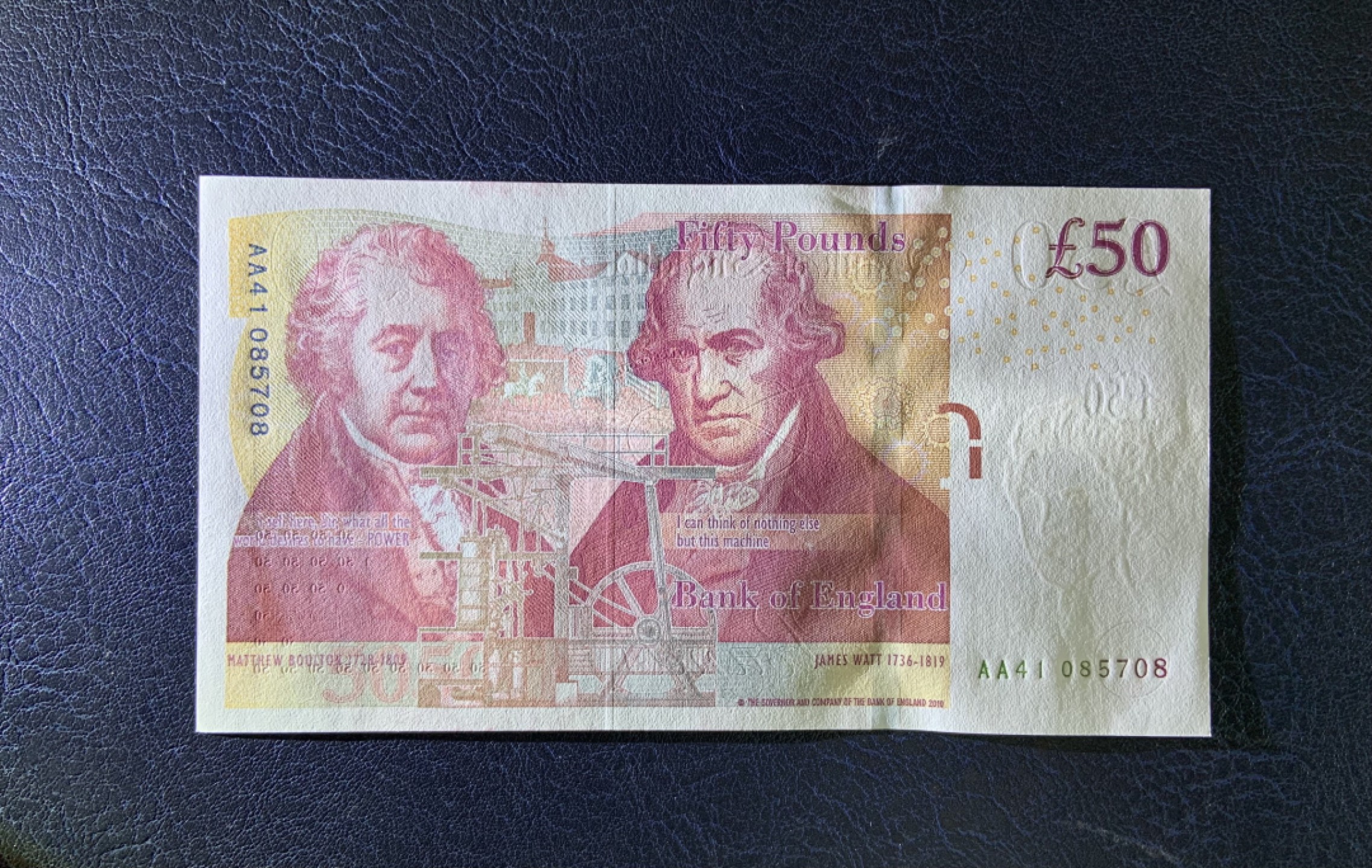 收藏联盟Quantum Auction 第206期拍卖 英国2010(2011)年50镑 品相全新UNC AA冠 号码不带4