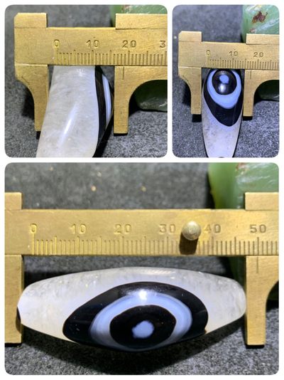 仅此一颗！精美高玉化药师玛瑙天眼水晶牛角珠一颗 仅此一颗！精美高玉化药师玛瑙天眼水晶牛角珠一颗