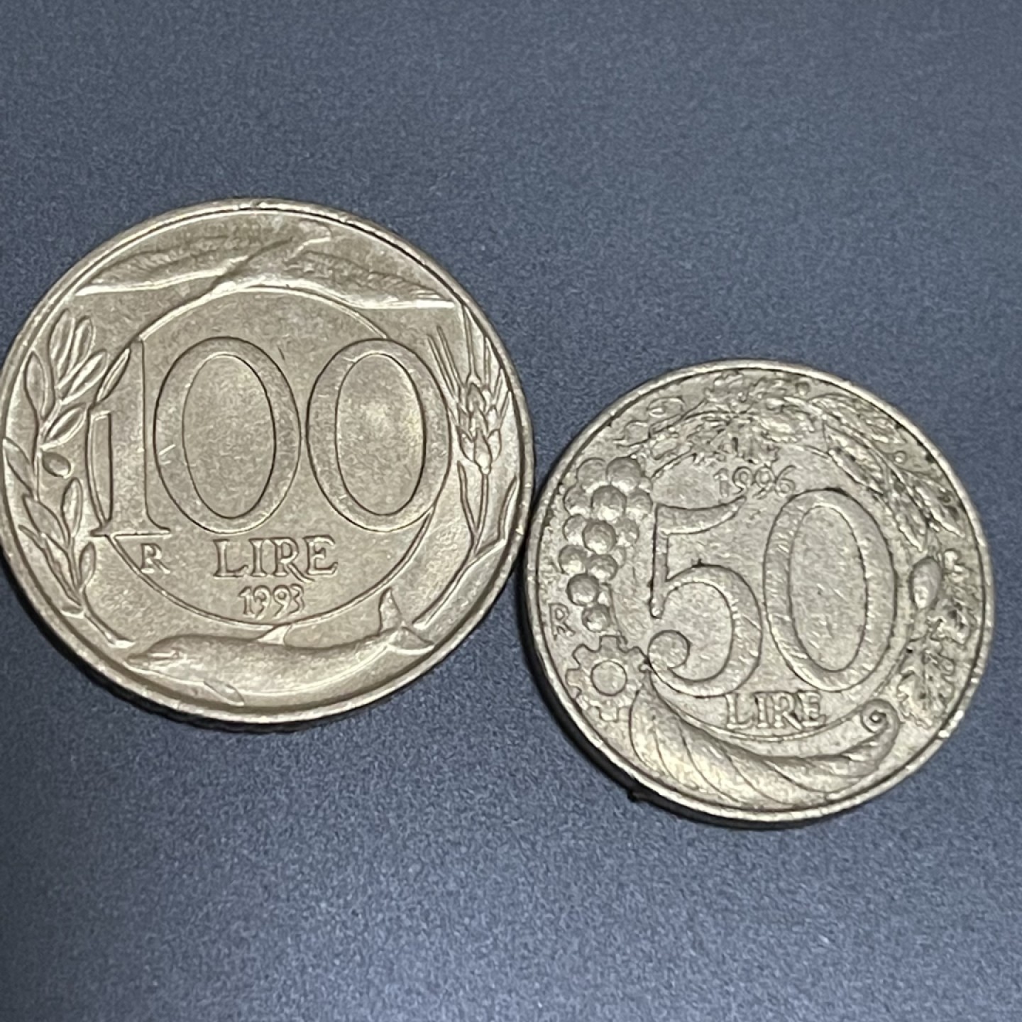 外国硬币0元起拍（26） 意大利50+100里拉