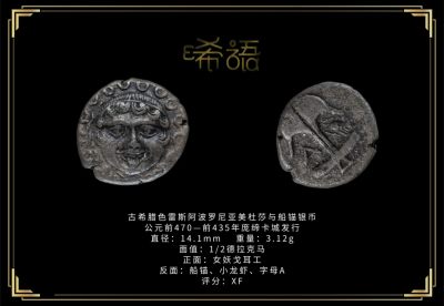 琋语藏币11月古典打制币群拍/第14期同步 - 古希腊色雷斯阿波罗尼亚美杜莎与船锚银币