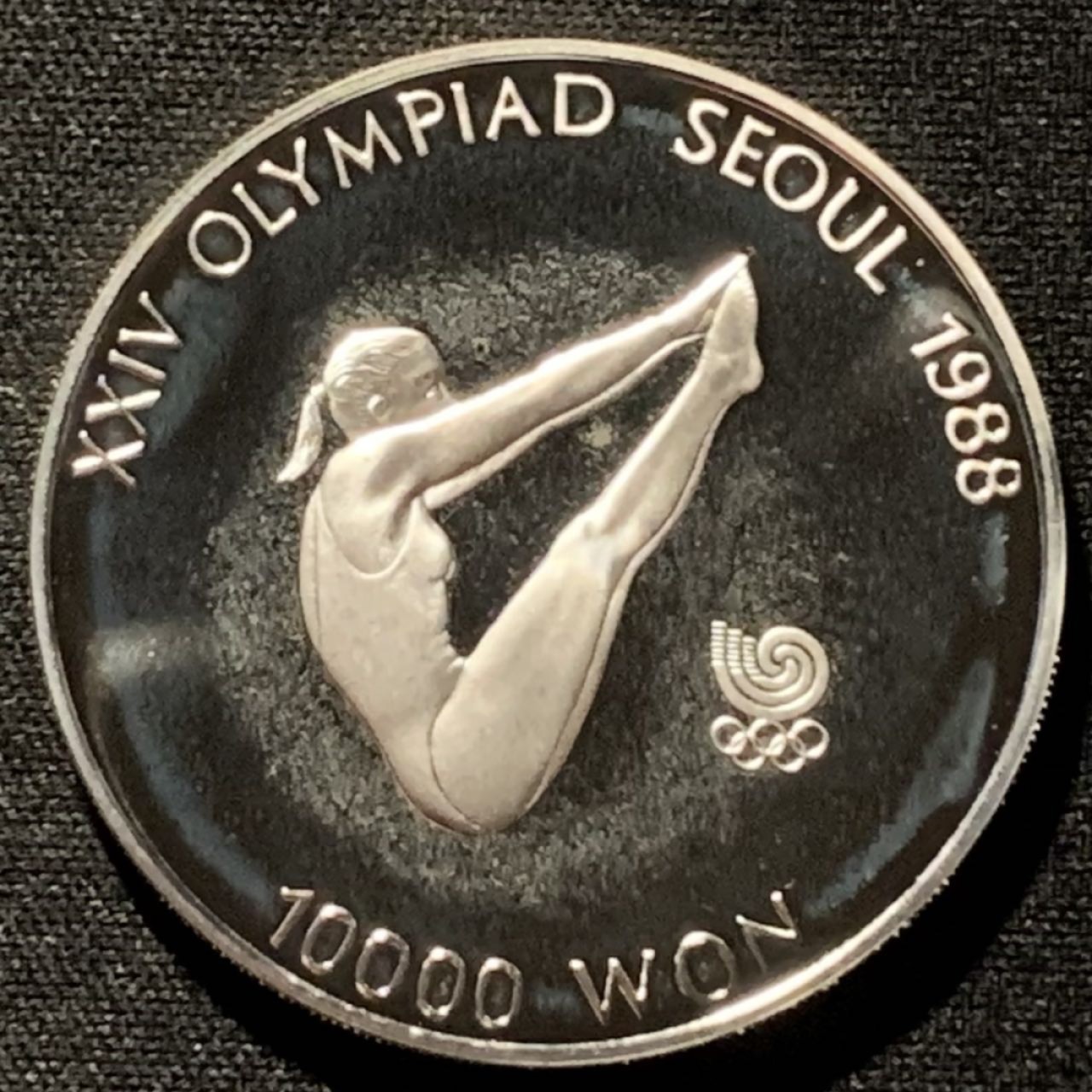 紫瑗钱币——第227期拍卖 韩国 1987年 汉城奥运会 跳水 10000韩元 33.62克 0.925银 精制