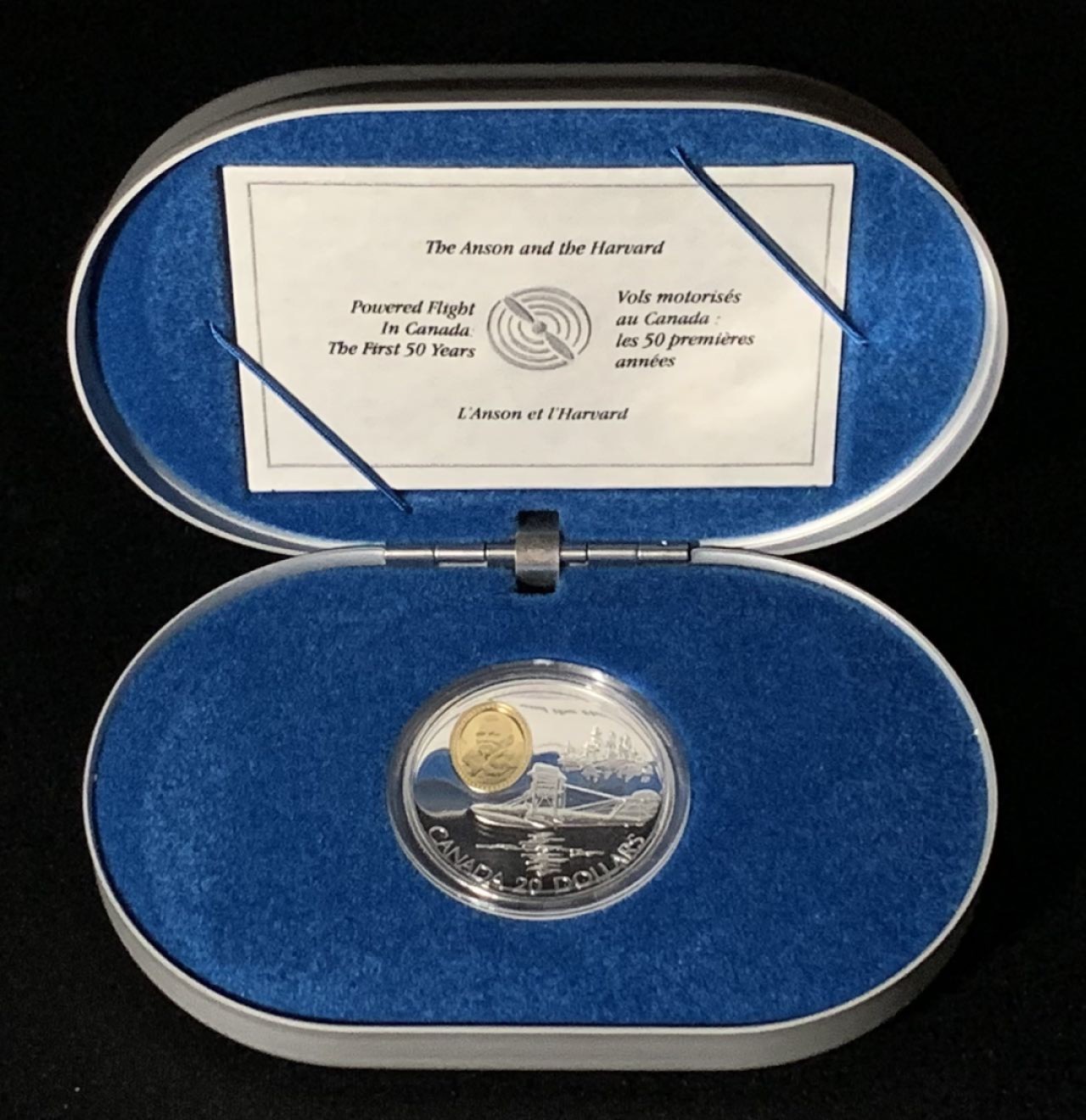 紫瑗钱币——第227期拍卖 加拿大 1994年 航空系列 飞行员 斯图尔特·格雷厄姆 20元 镶金 31.1克 0.925银 精制 原盒证书
