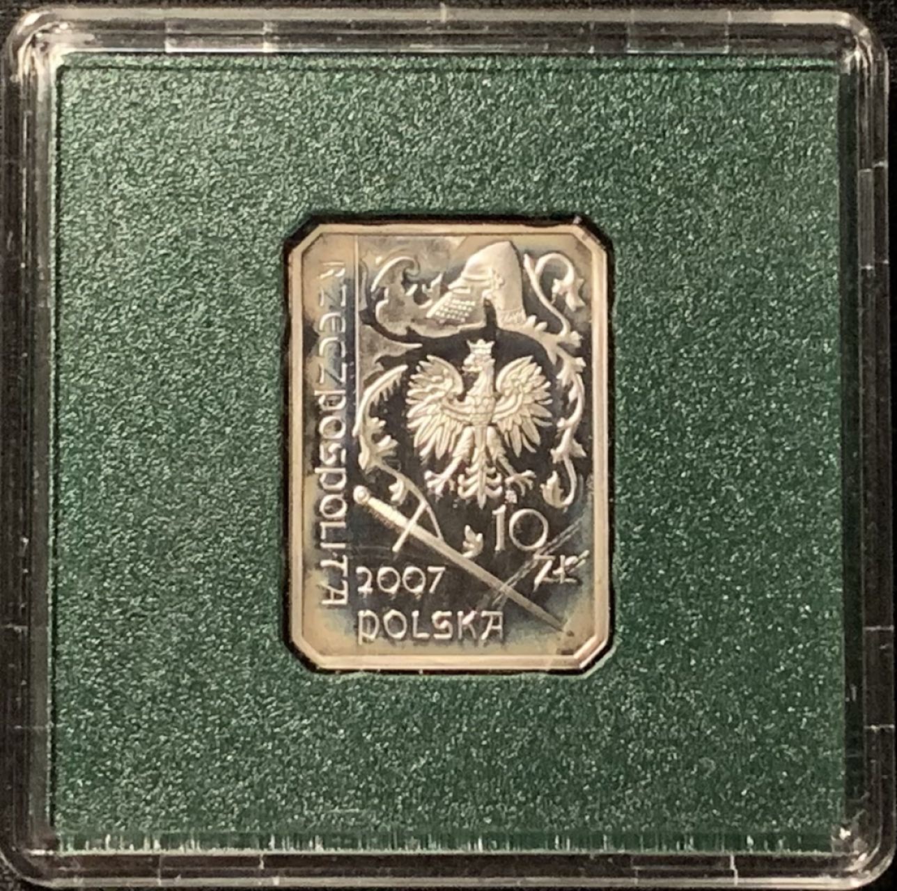 紫瑗钱币——第227期拍卖 波兰 2007年 骑士骑马比赛 10兹罗提 异形纪念币 14.05克 0.925银 精制