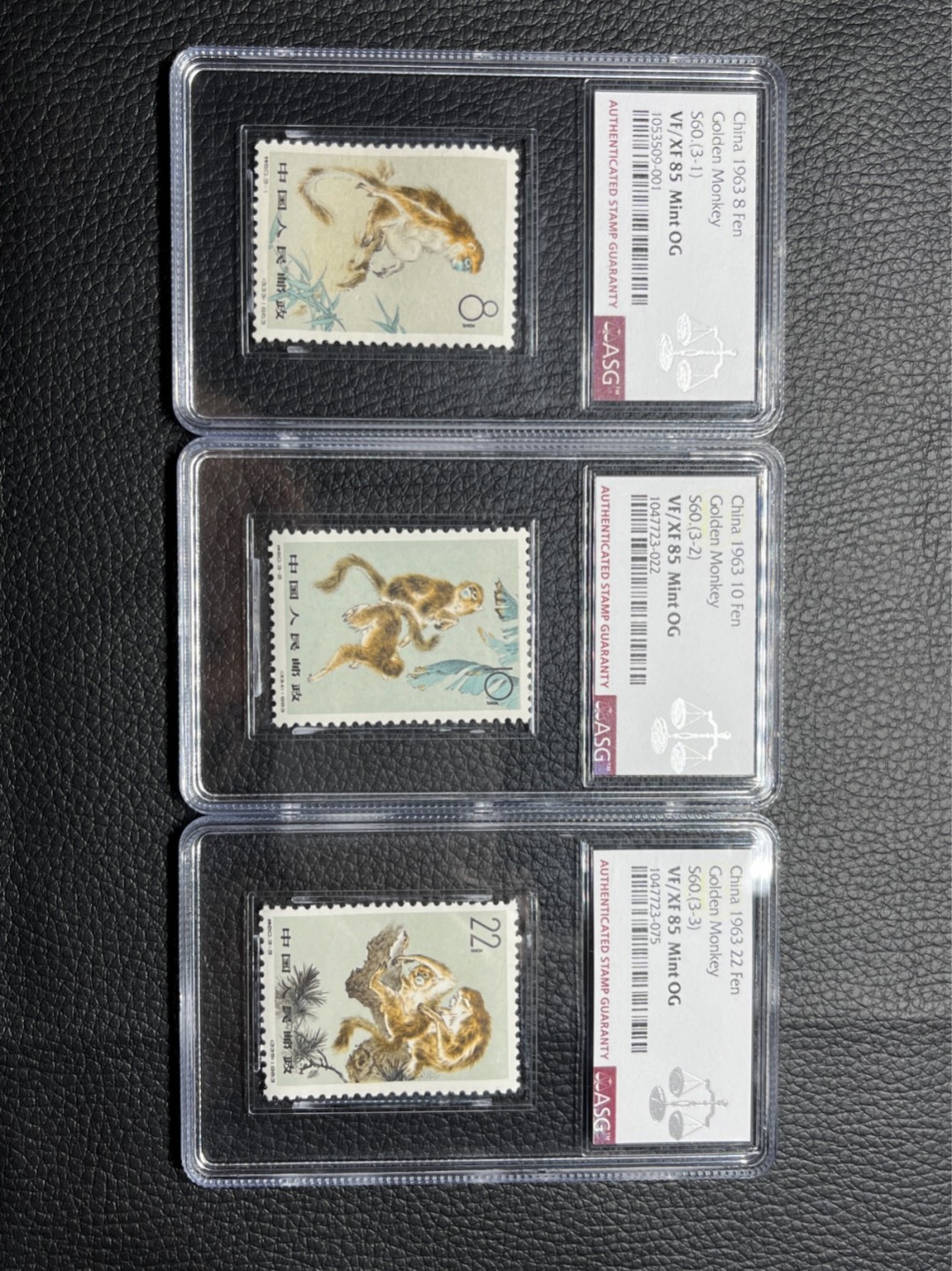 洪涛臻品 精选邮票限时拍卖第七十七期 特60金丝猴新全 ASG85同分一套OG，人气套票，白胶润泽，爱不释手，最严格时期出分，喜欢不要错过。ASG评级处于初级阶段，未来市场潜力巨大，注意提前囤精品货