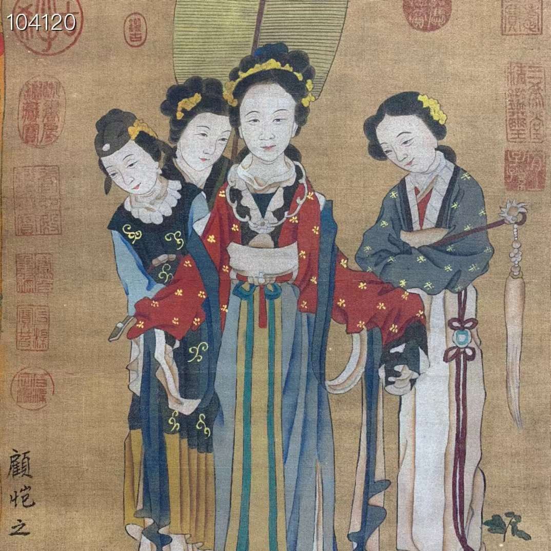 东晋——顾恺之精品绢本人物画一幅