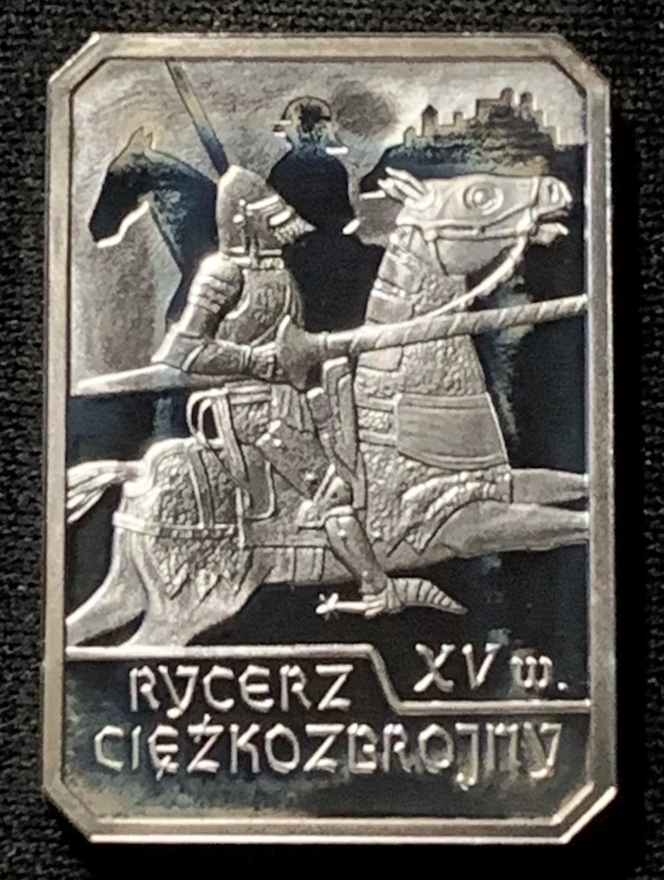 紫瑗钱币——第227期拍卖 波兰 2007年 骑士骑马比赛 10兹罗提 异形纪念币 14.05克 0.925银 精制