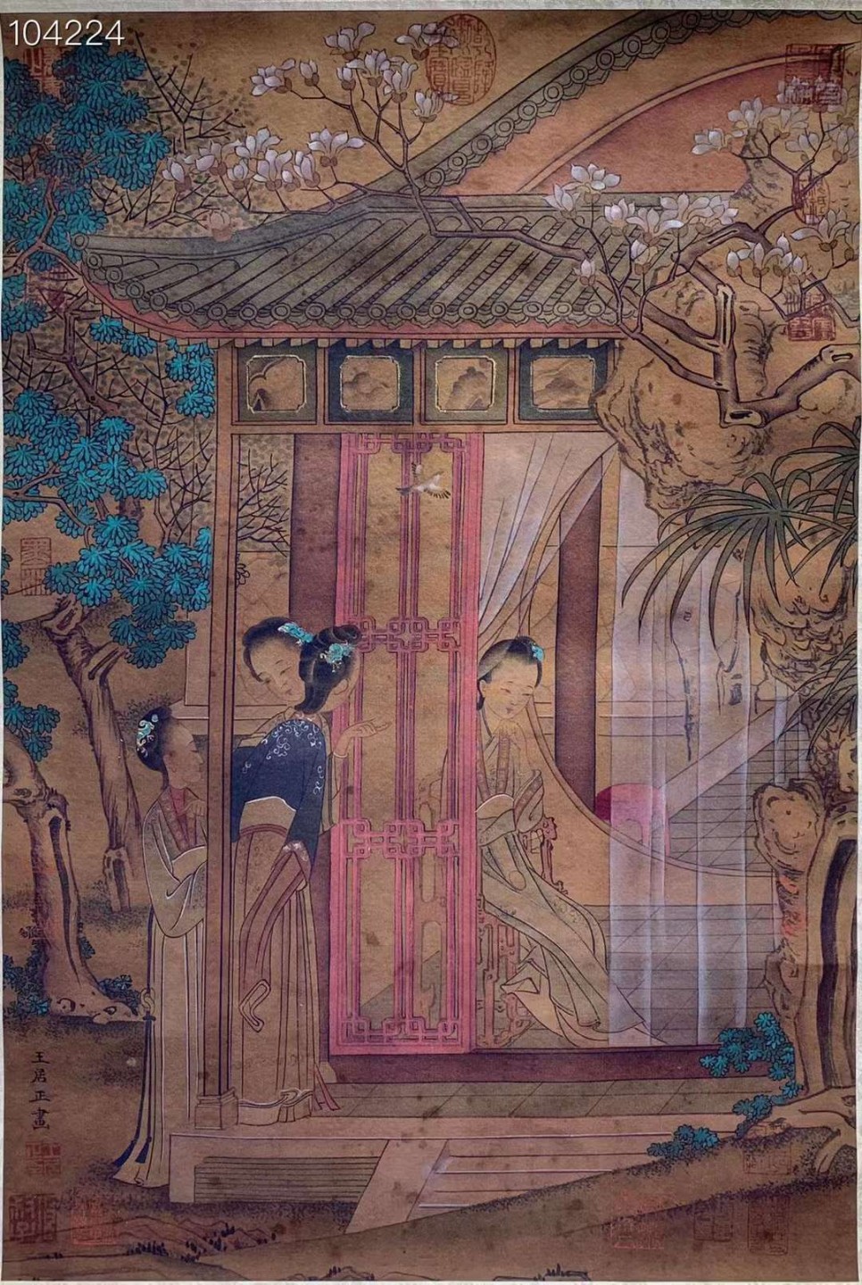 北宋画家——王居正绢本人物画