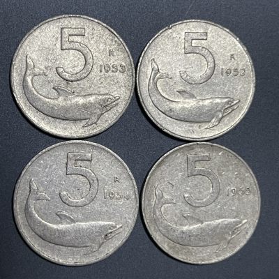 外国硬币0元起拍（27） - 不同年份意大利5里拉