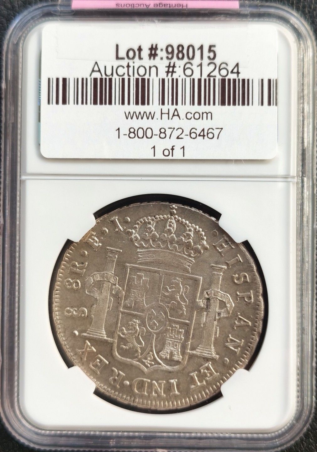 博洋堂双十一“璀璨之夜”精品专场暨第005期（全场包邮） NGC MS61 西属智利1814年费七双柱银币，西属名誉精品