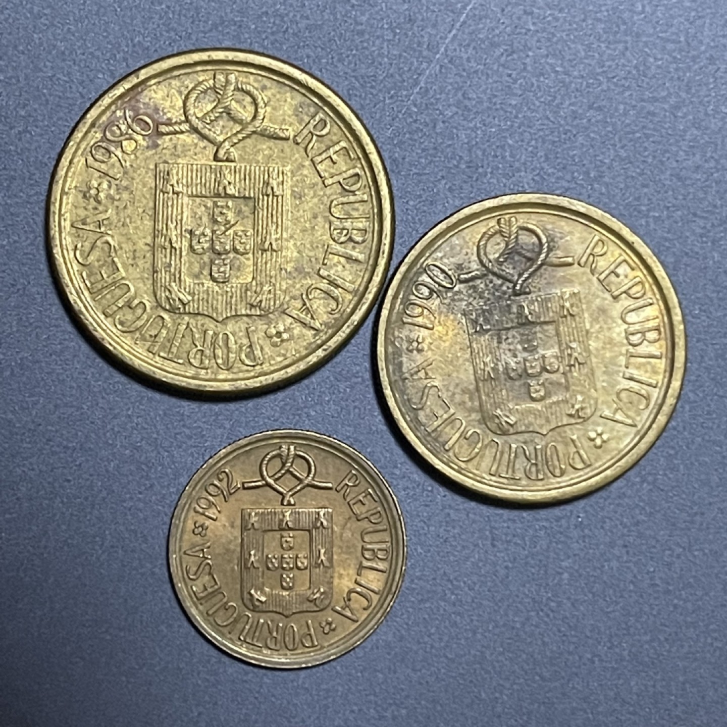 外国硬币0元起拍（27） 葡萄牙1+5+10埃斯库多
