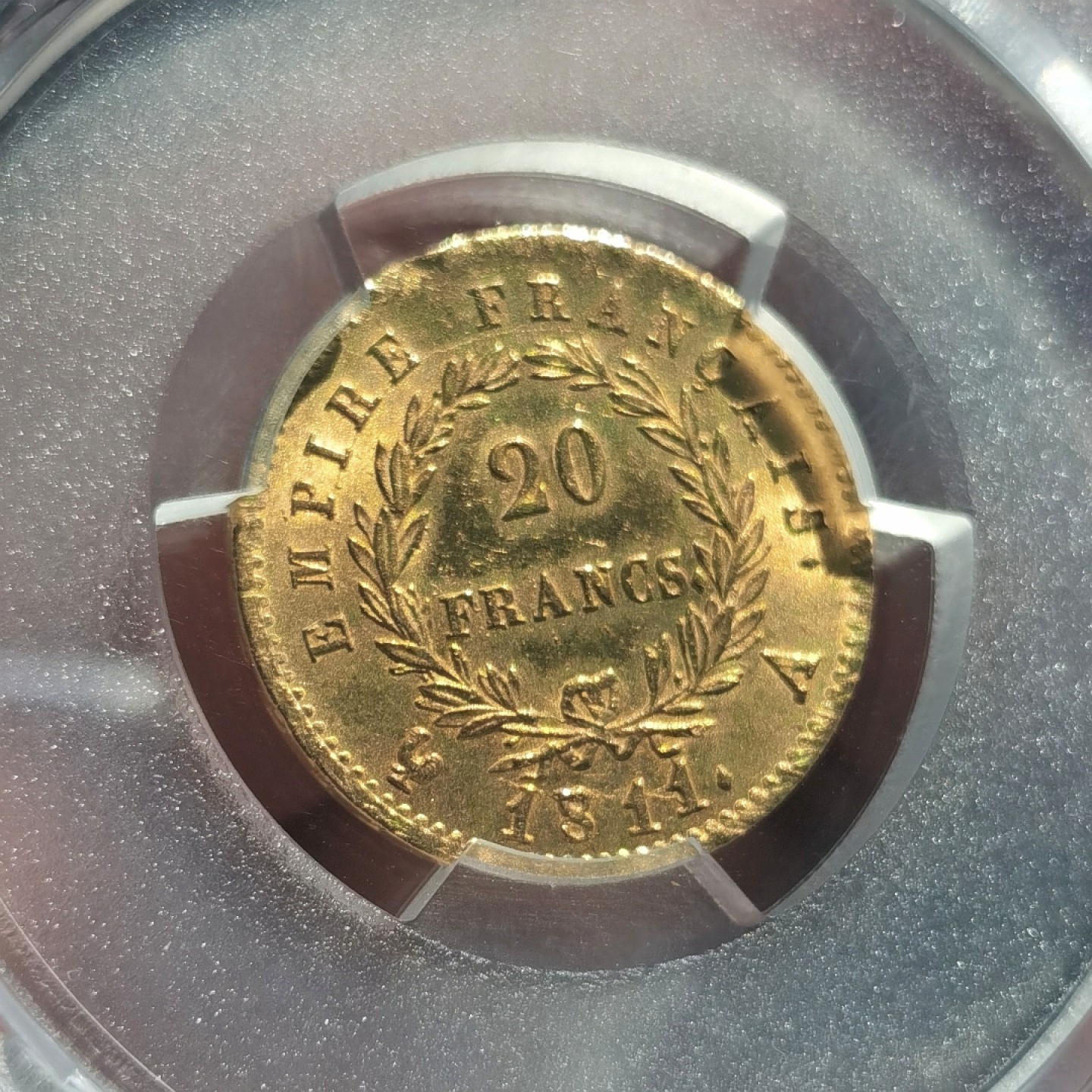 博洋堂双十一“璀璨之夜”精品专场暨第005期（全场包邮） PCGS MS62 法国1811年20法郎金币，高“1”小版别，1811最后1个1字比正常位置高很多