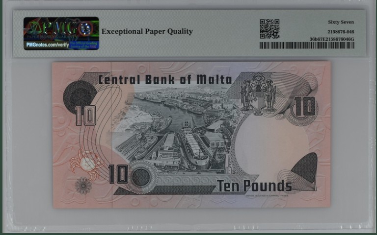 收藏联盟Quantum Auction 第207期拍卖 马耳他1979年10里拉 PMG67