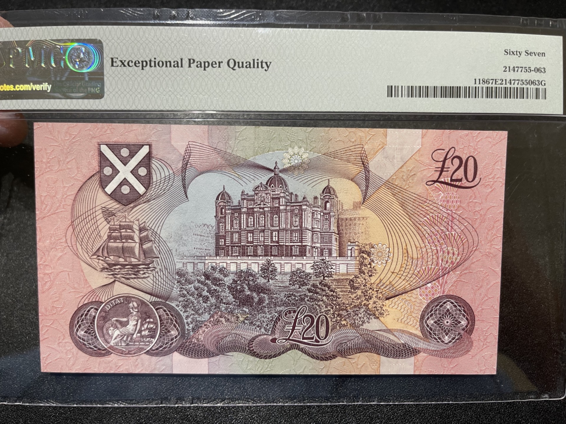 《外钞收藏家》第二百一十六期 1993年苏格兰20镑 PMG67