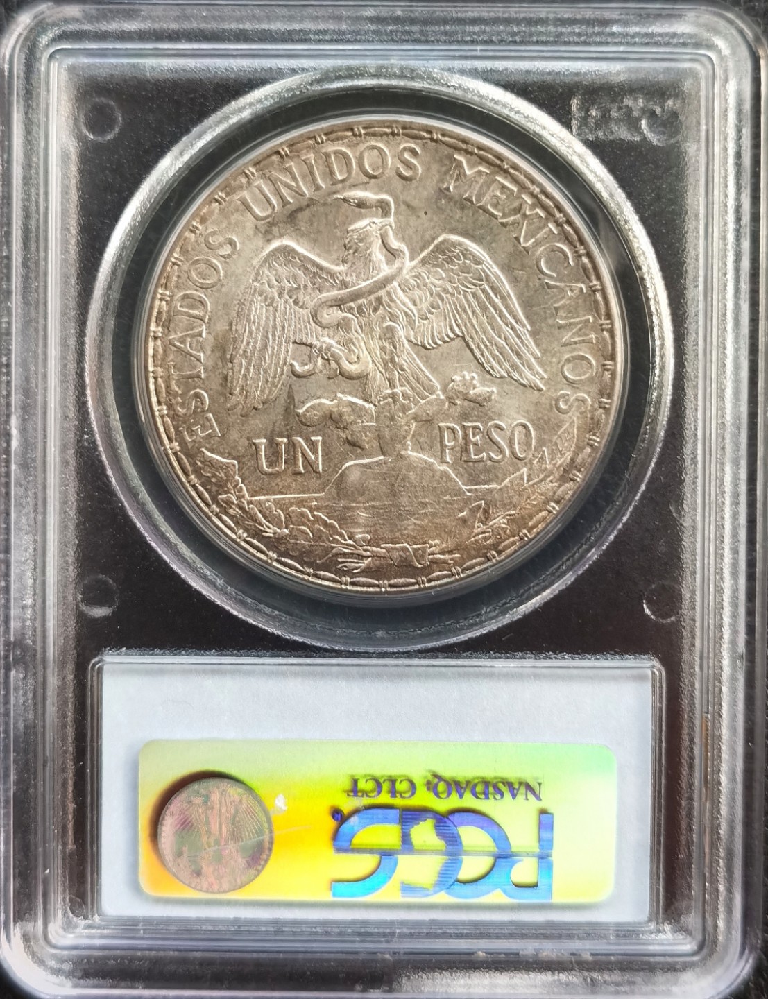 博洋堂双十一“璀璨之夜”精品专场暨第005期（全场包邮） PCGS MS64 墨西哥1913年骑马鹰洋1比索大银币，老白盒状态佳，大热门品种