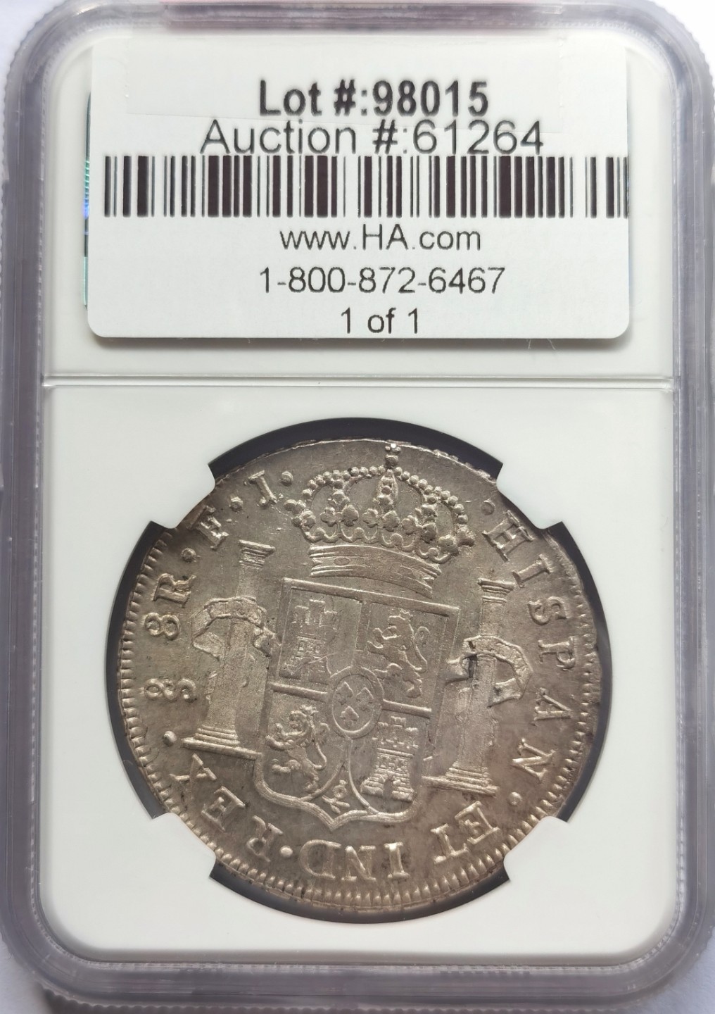 博洋堂双十一“璀璨之夜”精品专场暨第005期（全场包邮） NGC MS61 西属智利1814年费七双柱银币，西属名誉精品