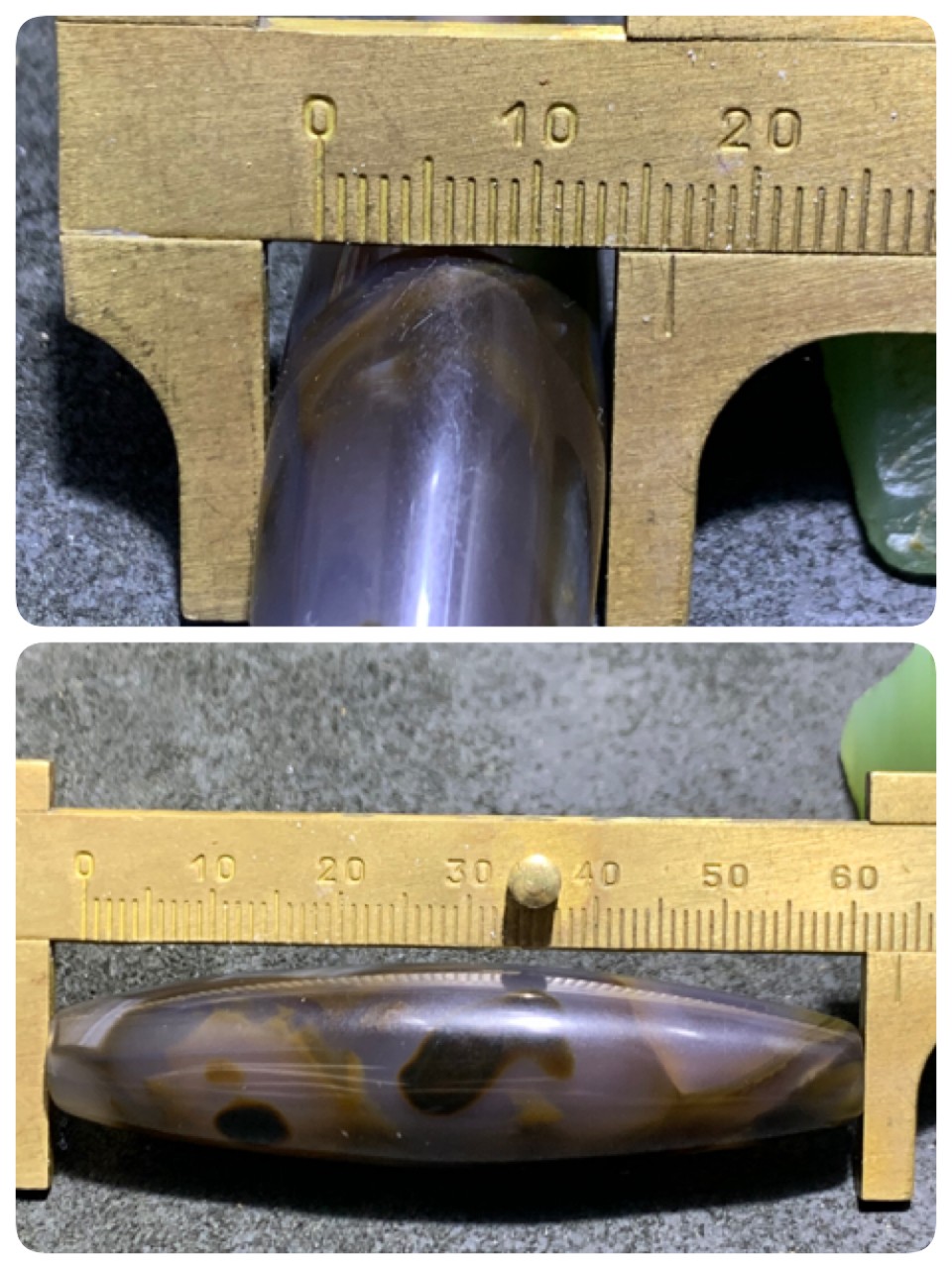精美高玉化天珠型巴西玛瑙天眼大桶珠一个，