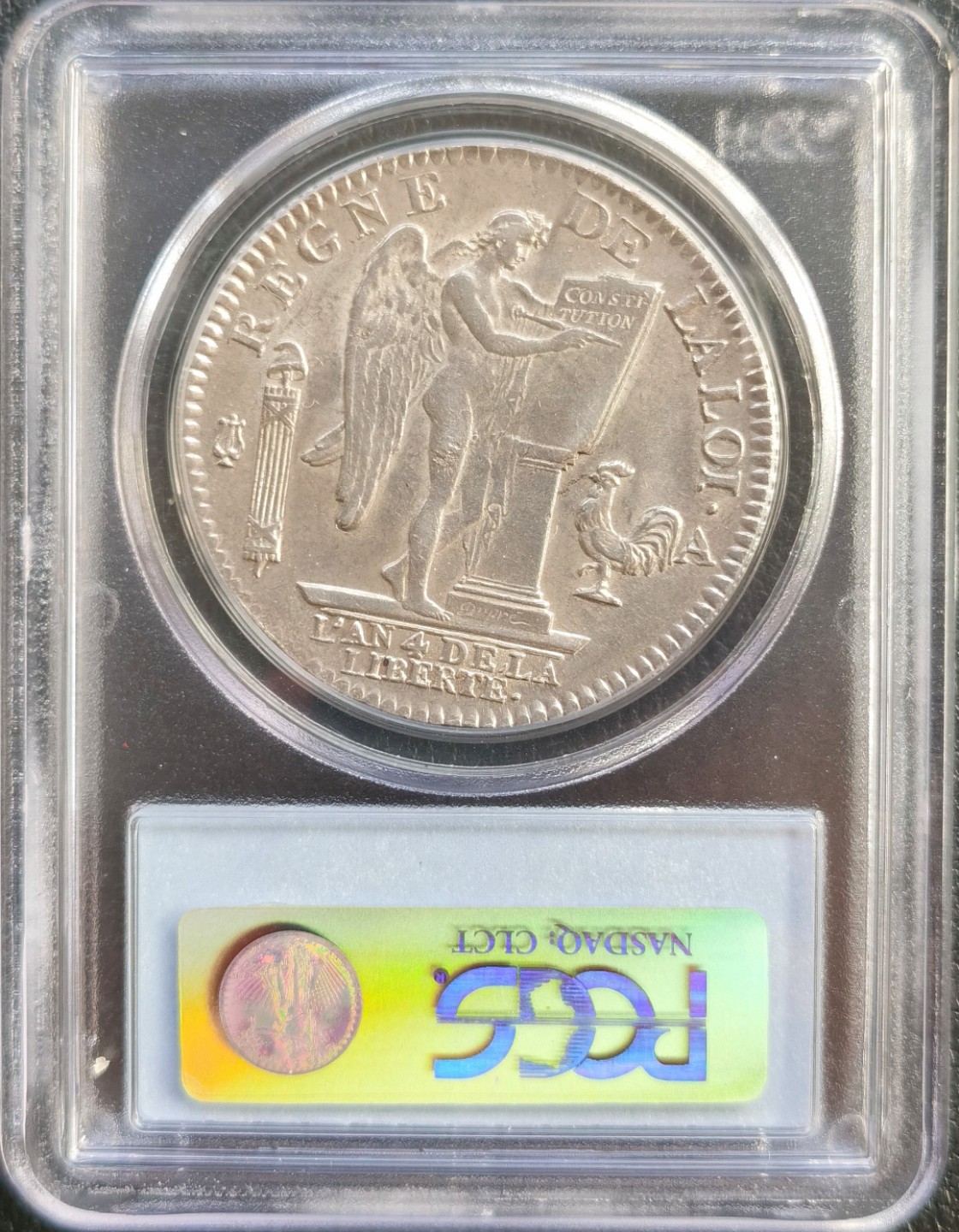 博洋堂双十一“璀璨之夜”精品专场暨第005期（全场包邮） PCGS MS62 法国1792年路易十六 天使埃居大银币
