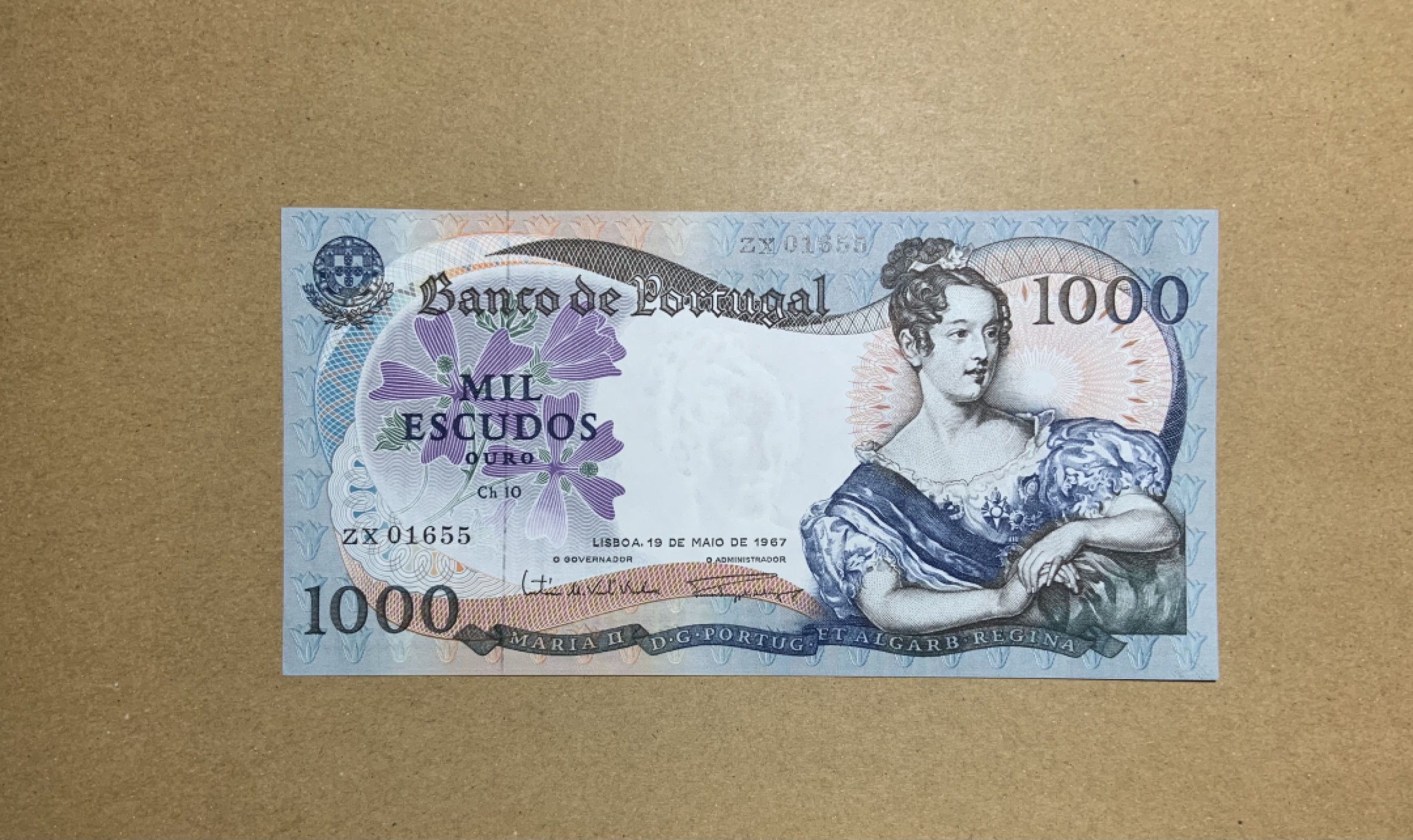 收藏联盟Quantum Auction 第207期拍卖 葡萄牙1967年1000埃斯库多 品相AU JEZ代印 