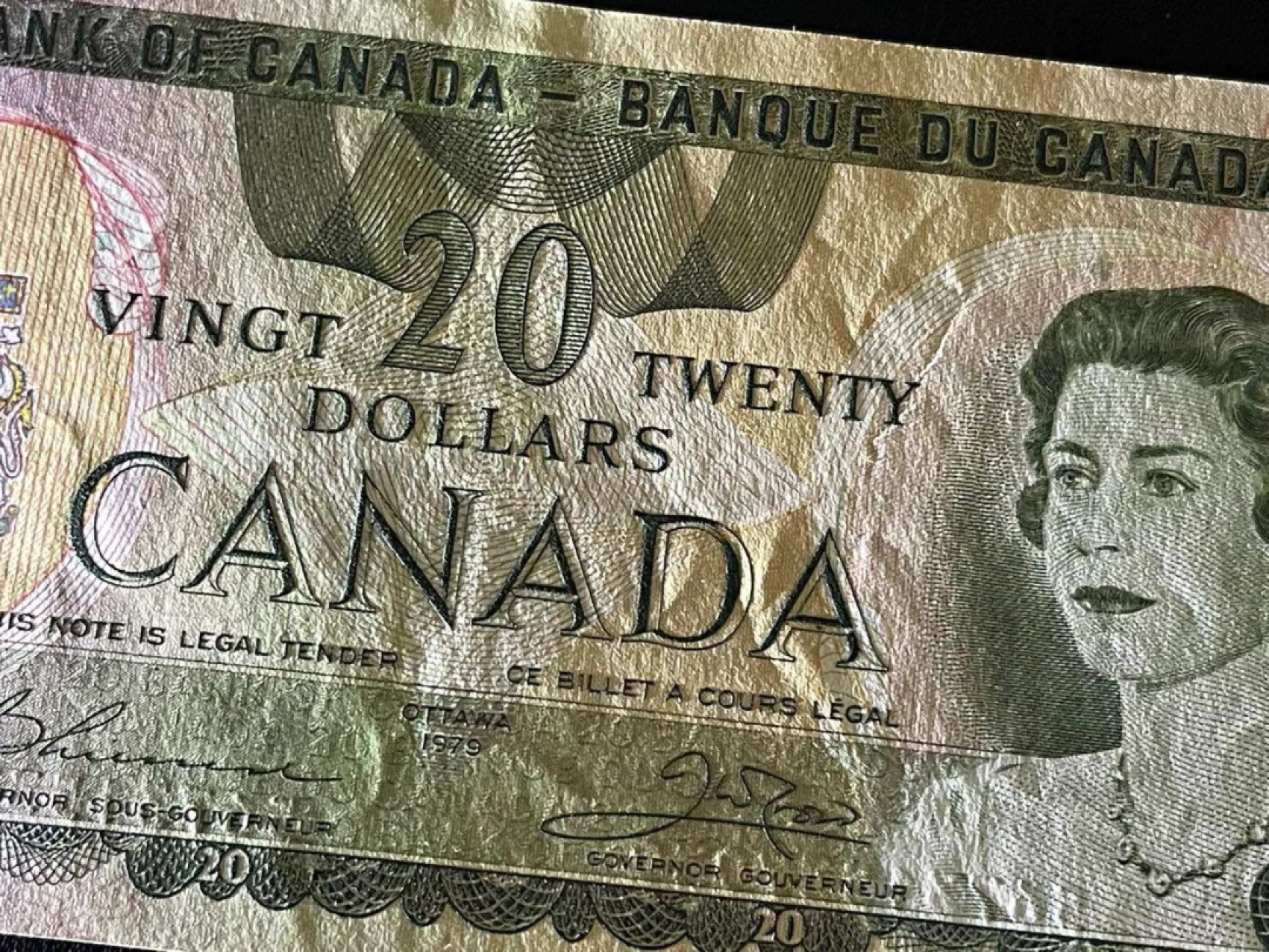《外钞收藏家》第二百一十六期 1979年加拿大20元 近全新 有潮癍