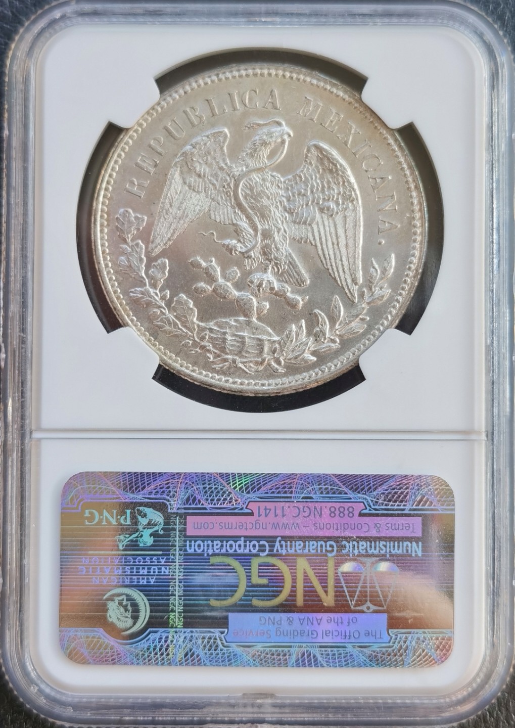 博洋堂双十一“璀璨之夜”精品专场暨第005期（全场包邮） NGC MS64 墨西哥1909年MO GV 1比索 直边鹰洋