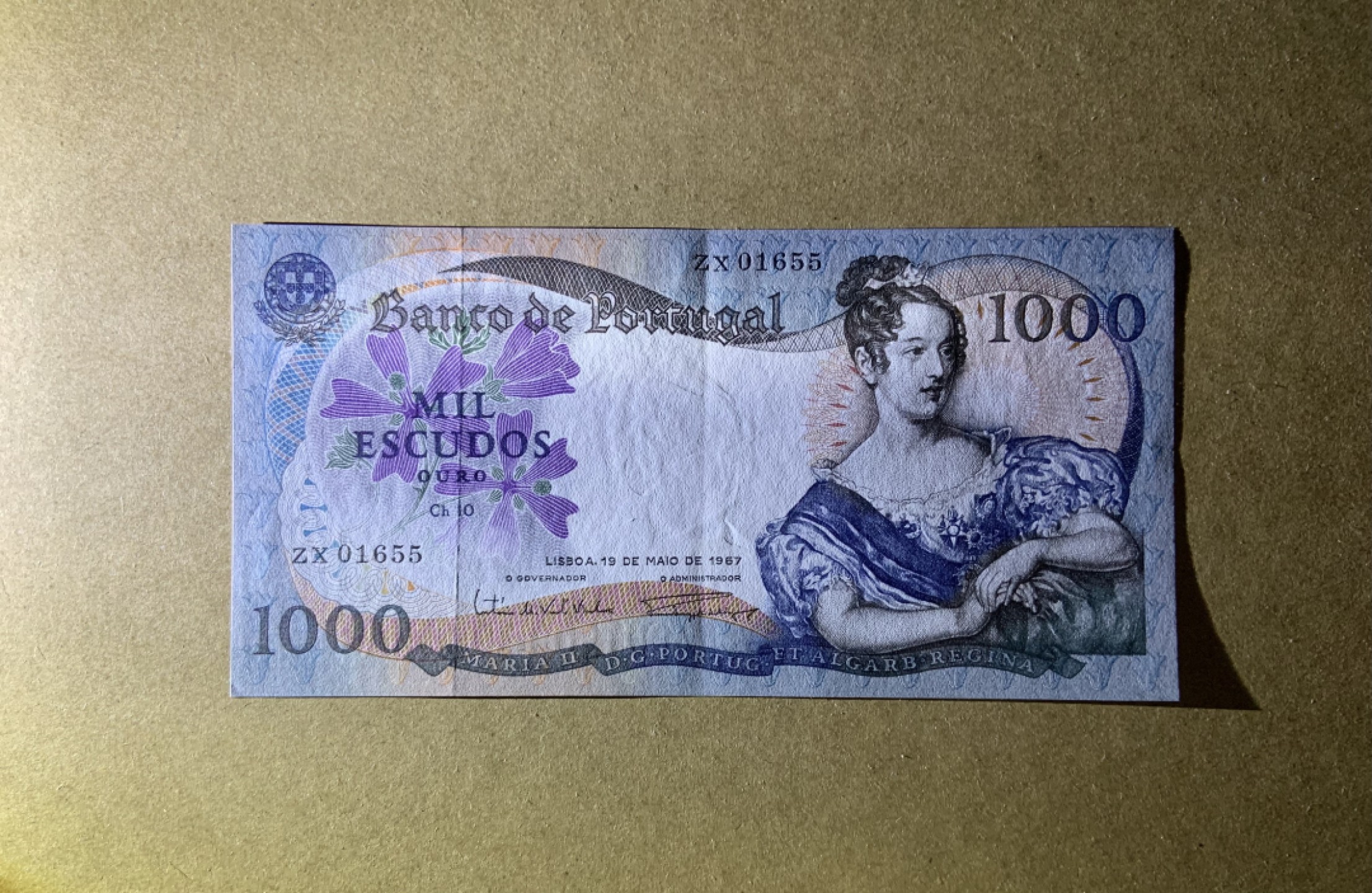 收藏联盟Quantum Auction 第207期拍卖 葡萄牙1967年1000埃斯库多 品相AU JEZ代印 