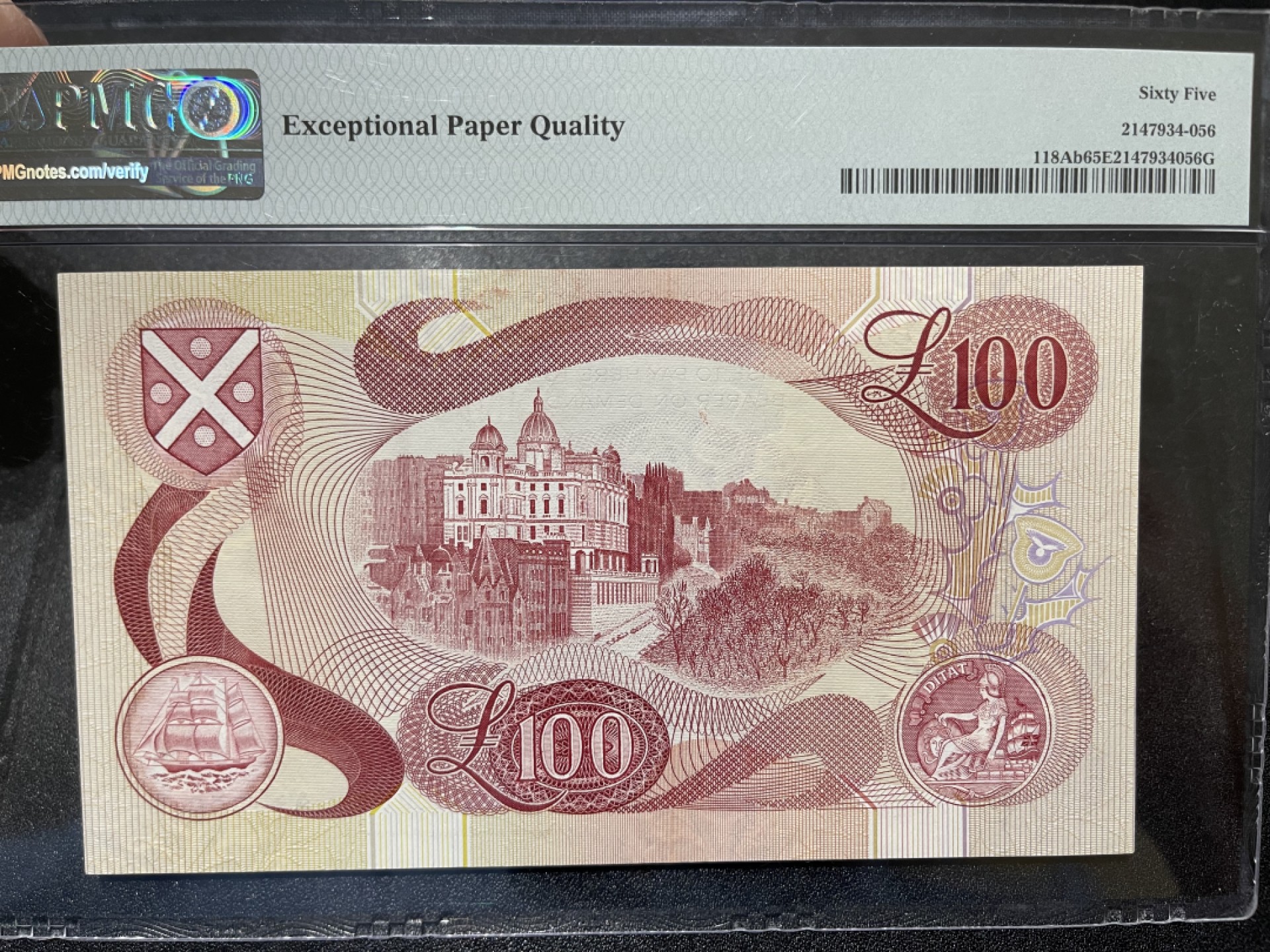 《外钞收藏家》第二百一十六期 1994年苏格兰100镑 PMG65