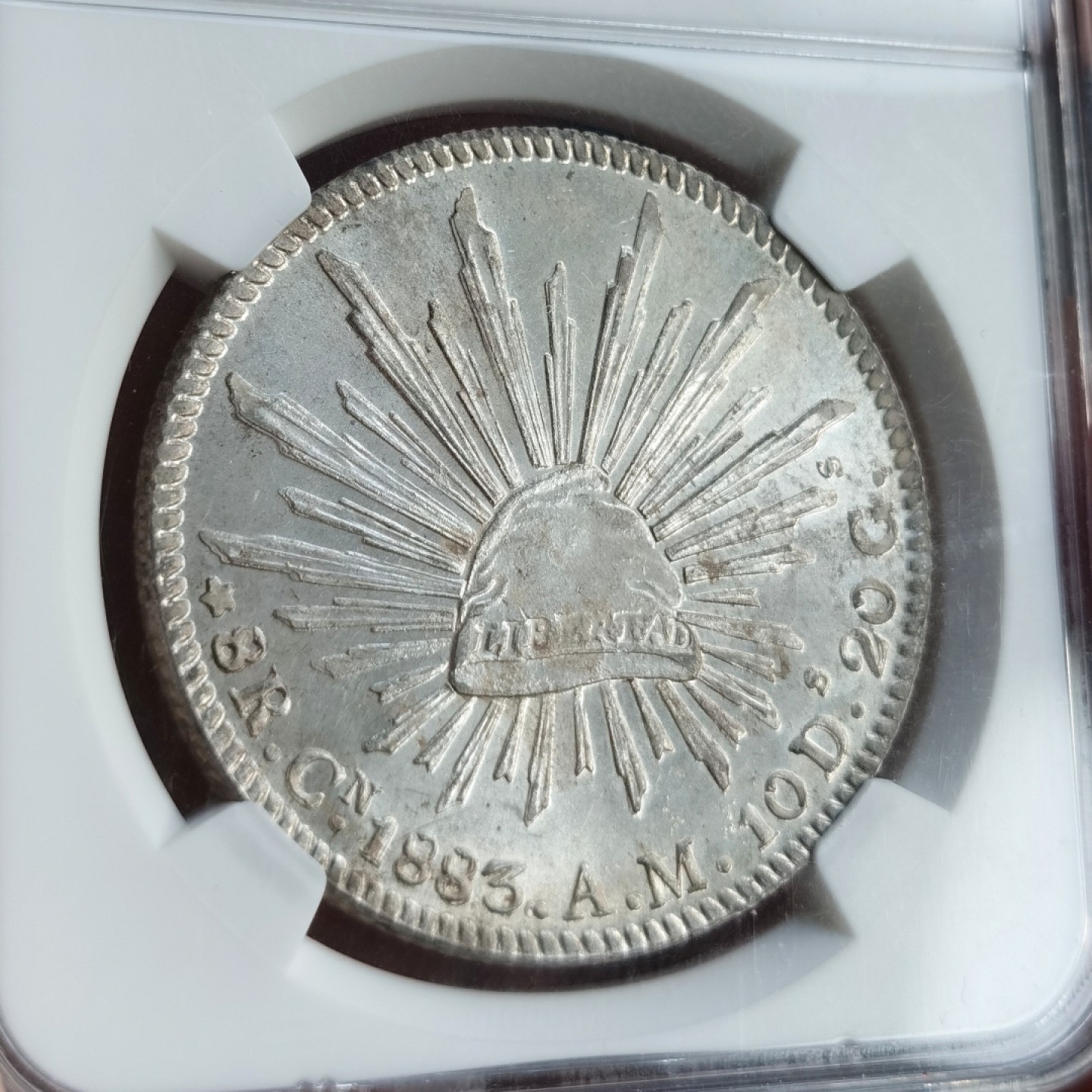 博洋堂双十一“璀璨之夜”精品专场暨第005期（全场包邮） NGC MS65 墨西哥1883年CN AM版花边鹰洋，NGC亚军