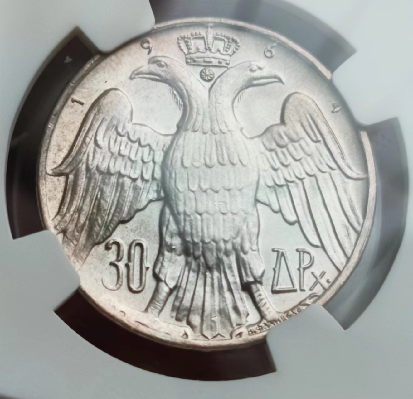 瓶子🏺第65期拍卖会 希腊1964年30塔银币（有彩）车轮光MS64