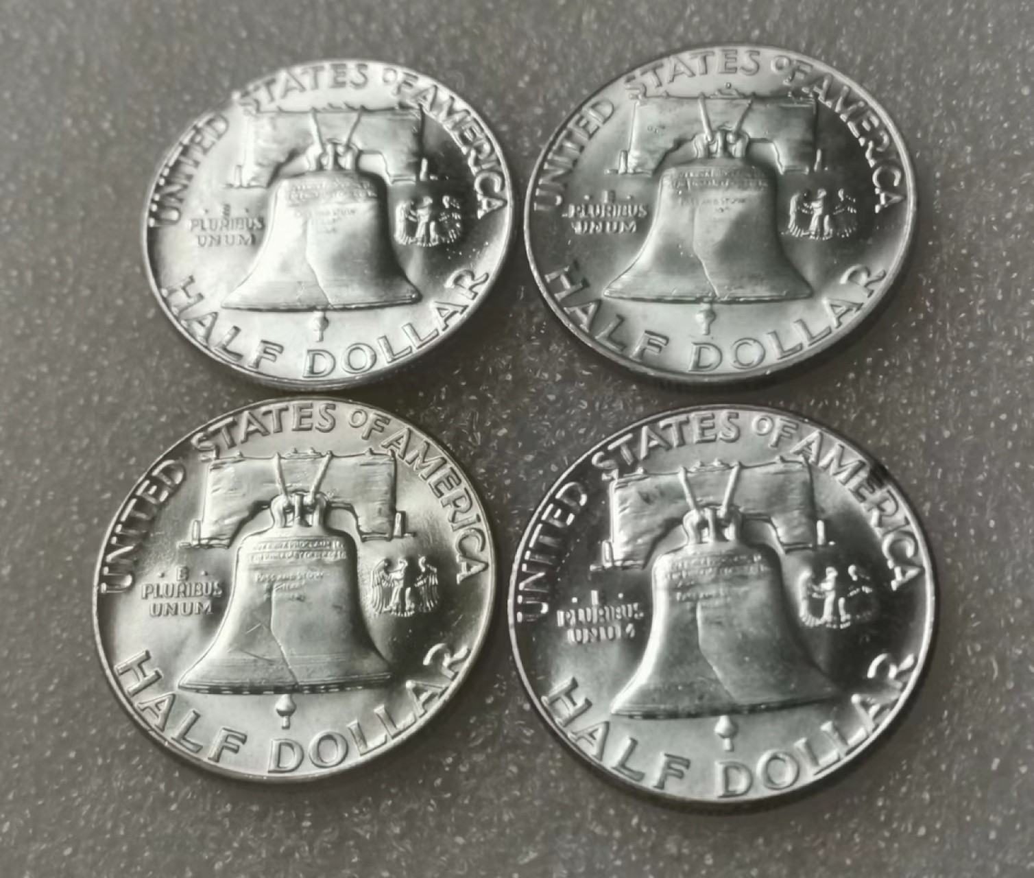 瓶子🏺第65期拍卖会 美国1958-1962年富兰克林半美元银币4枚（原光）