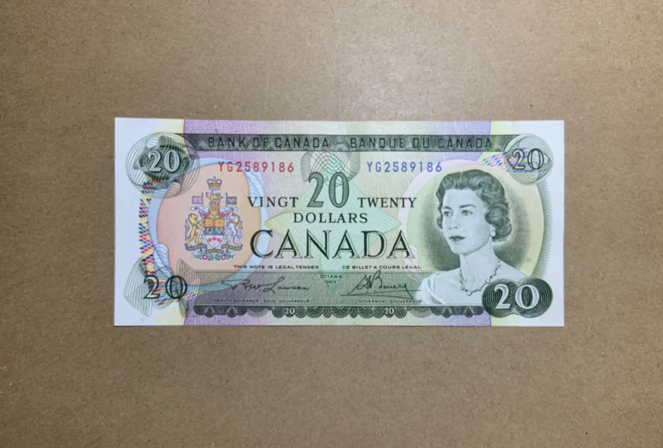 收藏联盟Quantum Auction 第207期拍卖 加拿大1969年20元 品相AU 初版年份