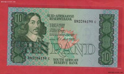 南非1990年至1993年10兰特 签名7 克劳斯P-120e 非洲纸币 实物图 UNC  - 南非1990年至1993年10兰特 签名7 克劳斯P-120e 非洲纸币 实物图 UNC 