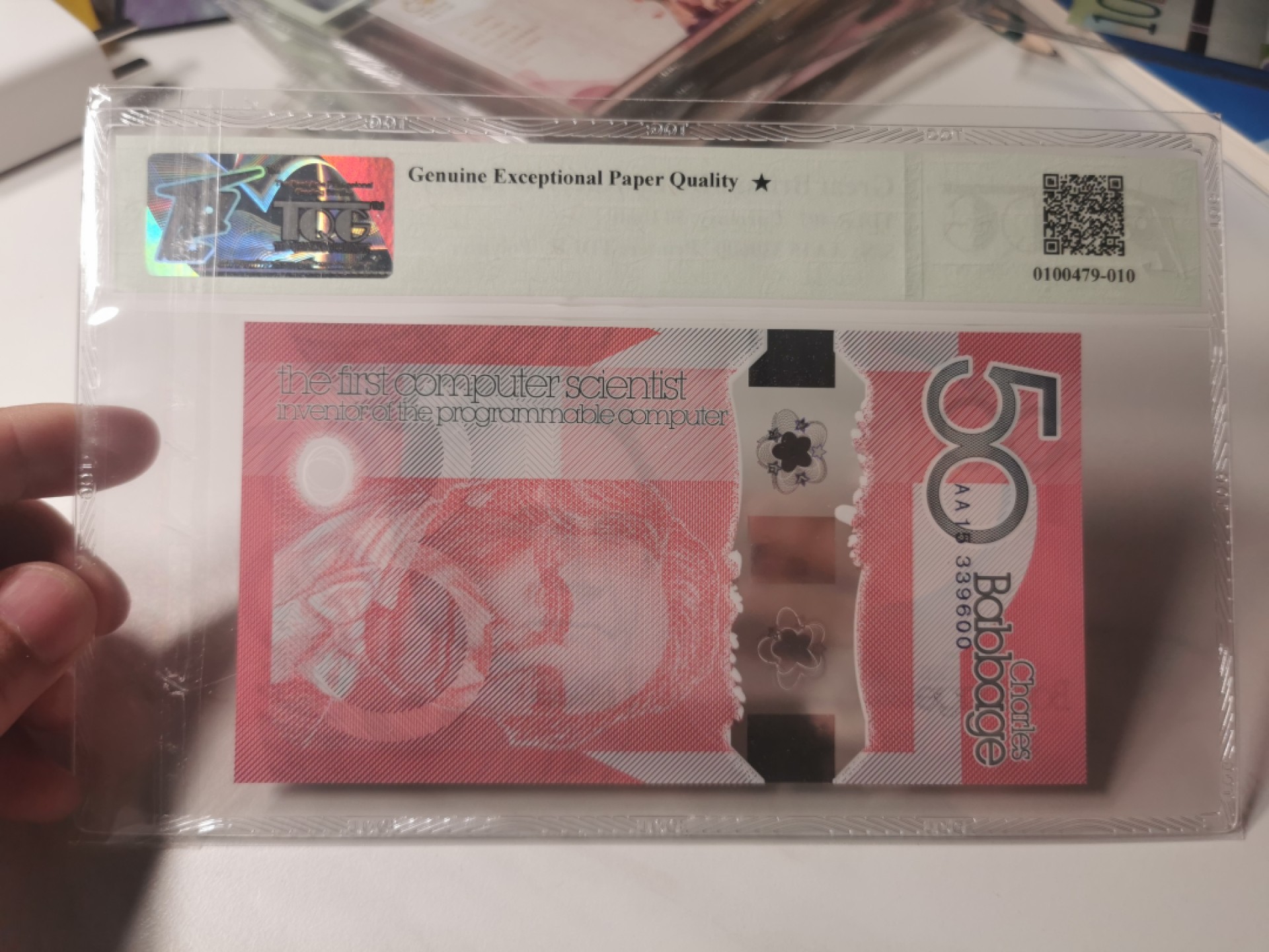 【TQG评级藏品专场拍卖】第一期★鲸贝乐淘评级代理★两拍包邮 【测试券★TQG67E★】英国🇬🇧，塑料钞测试券，精美绝伦