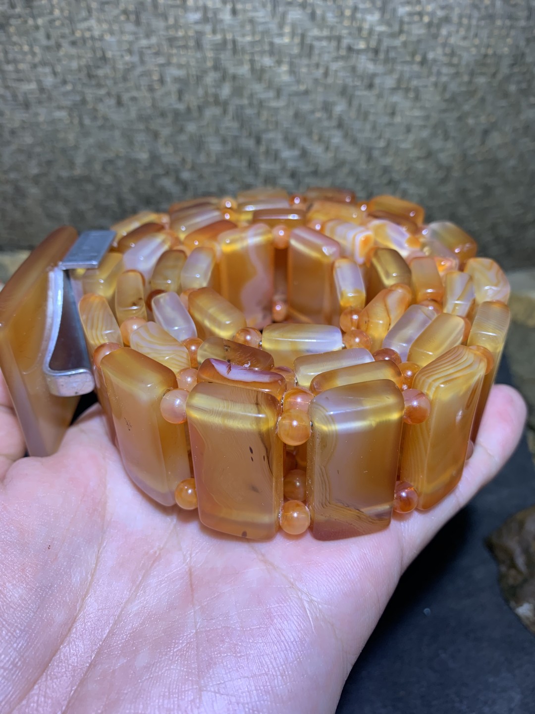 精美天然高玉化巴西玛瑙腰带一条