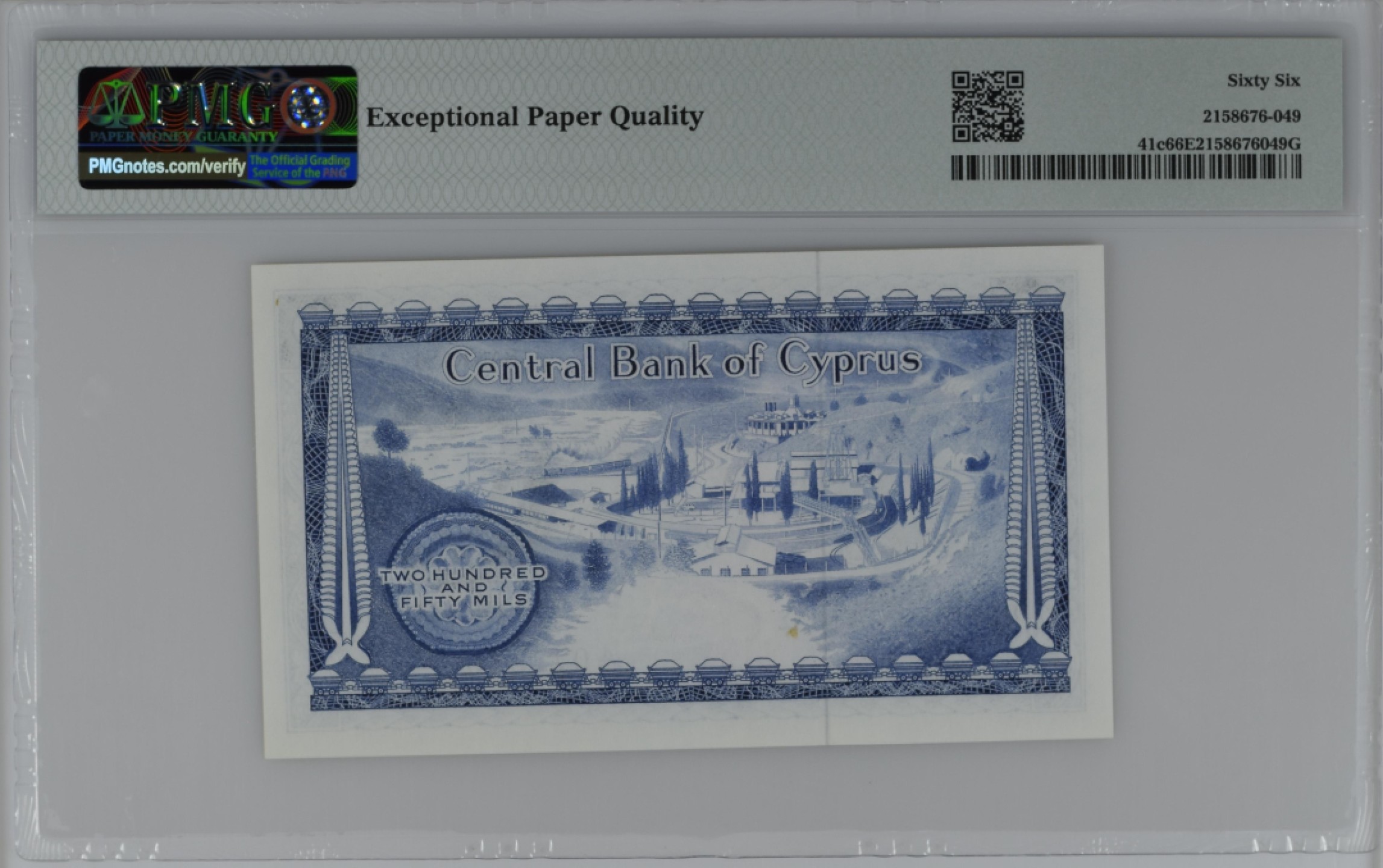 收藏联盟Quantum Auction 第207期拍卖 塞浦路斯1975-82年250米尔 PMG66