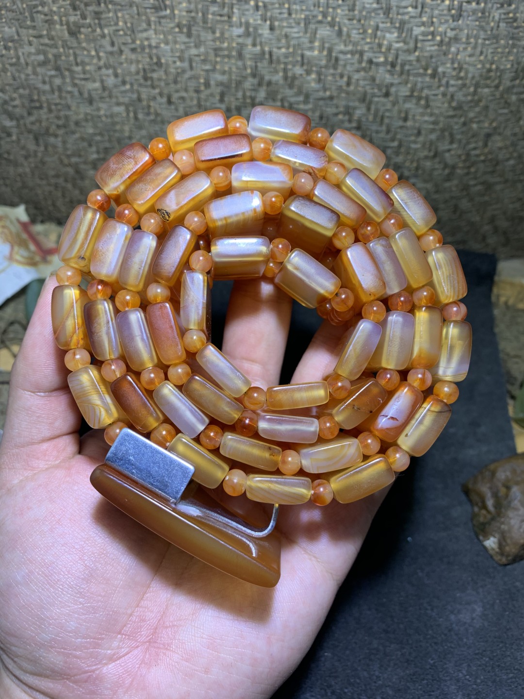 精美天然高玉化巴西玛瑙腰带一条