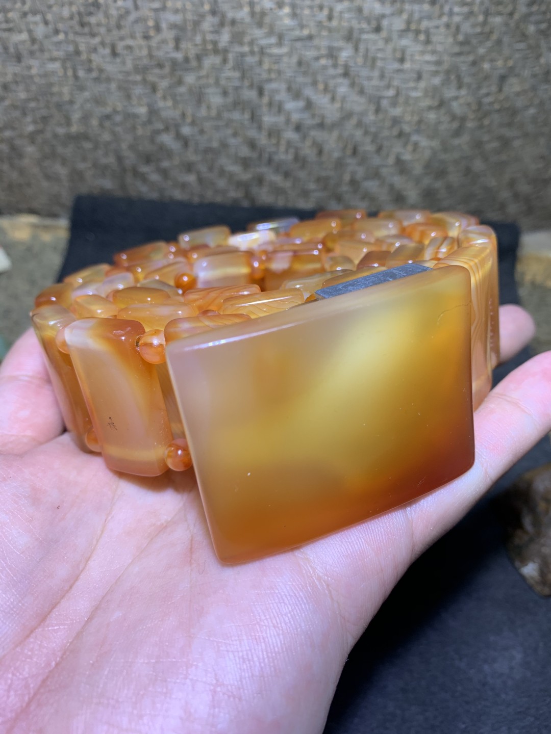 精美天然高玉化巴西玛瑙腰带一条