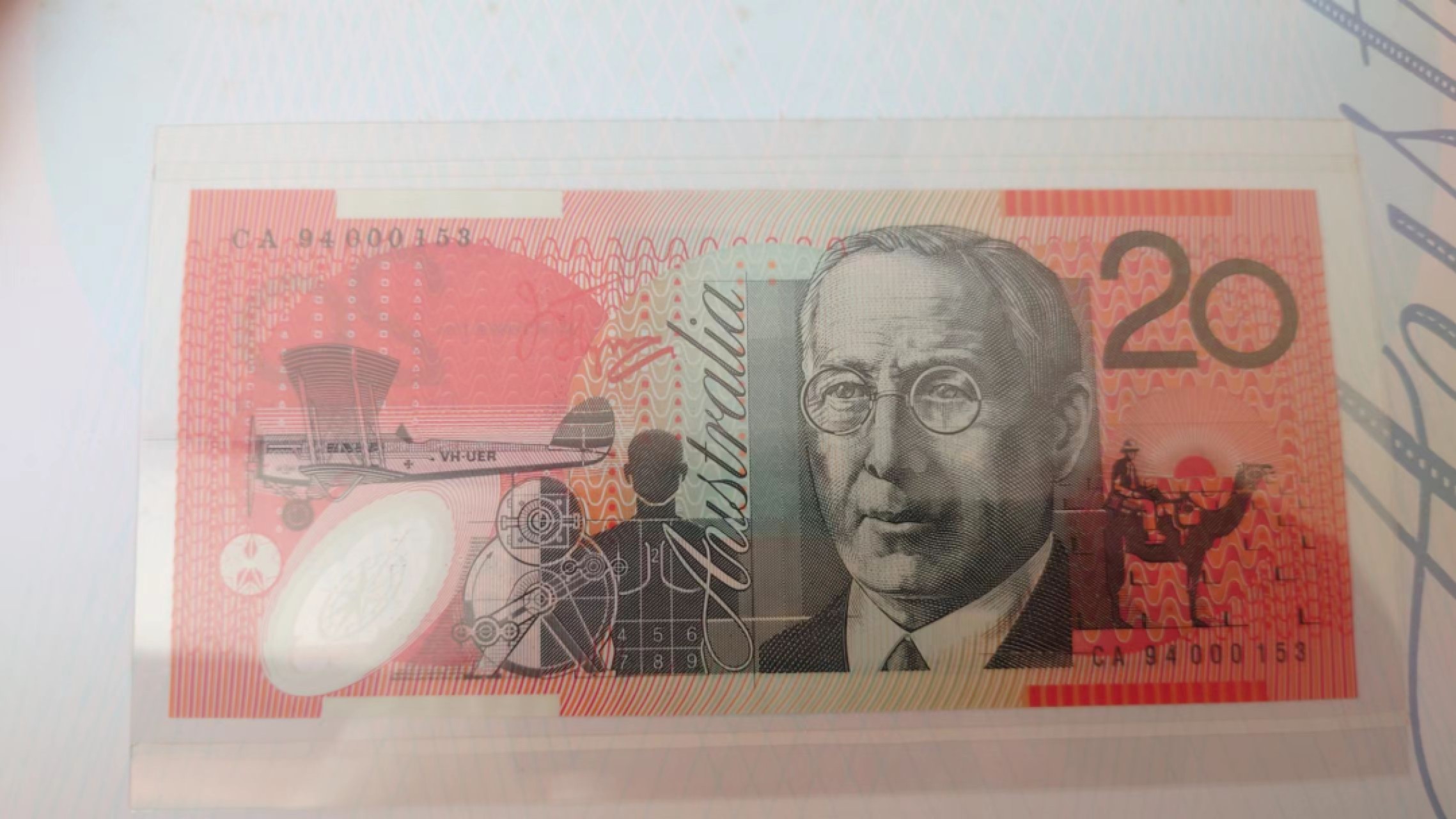 11.12【囧羊收藏】双11裸钞专场 总49期暨2022年第六期 1994年首发年份澳大利亚20元塑料钞 全新UNC尾号153 原装册