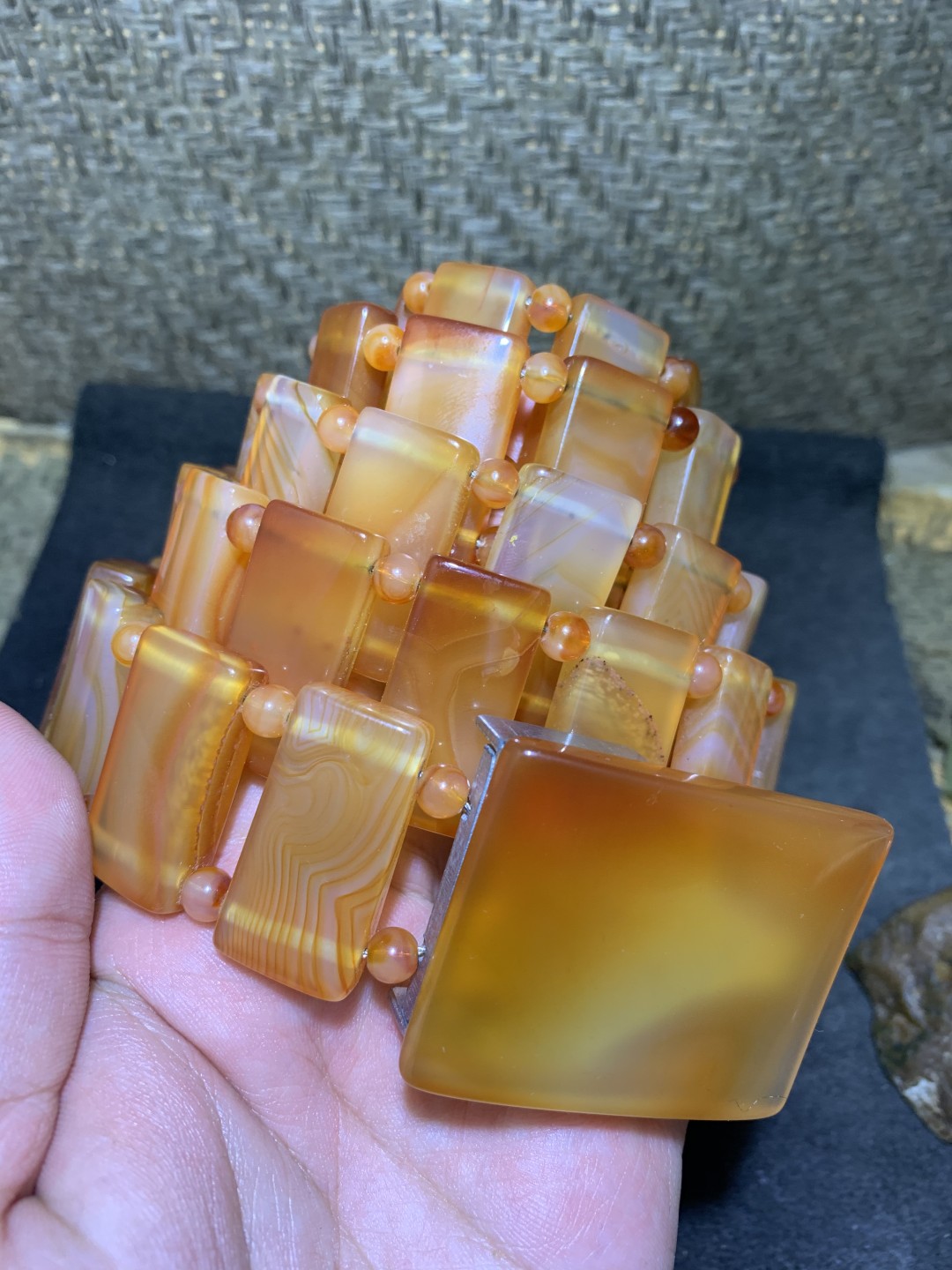 精美天然高玉化巴西玛瑙腰带一条