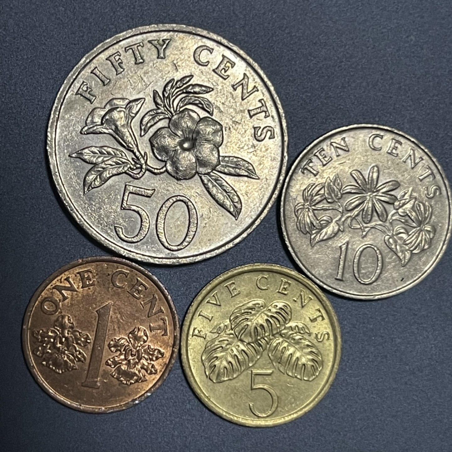 外国硬币0元起拍（29） 新加坡1，5，10，50分