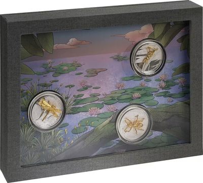 【海寧潮】拍卖第四十八期【双11狂嗨】 - 【海寧潮】萨摩亚2022年黄金昆虫系列1盎司纪念银币3枚全，原价2600