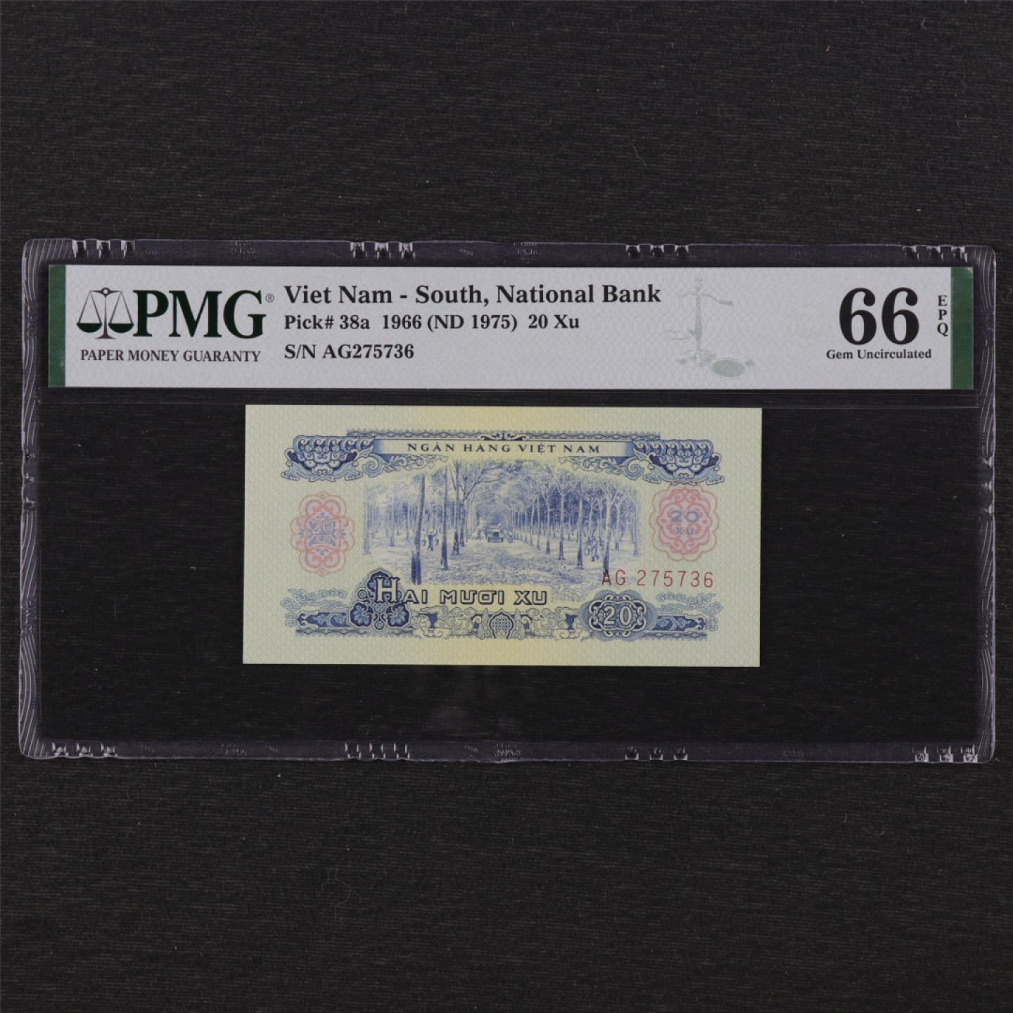 【亘邦集藏】第140期拍卖 1966年 越南20徐 PMG 66EPQ 275736