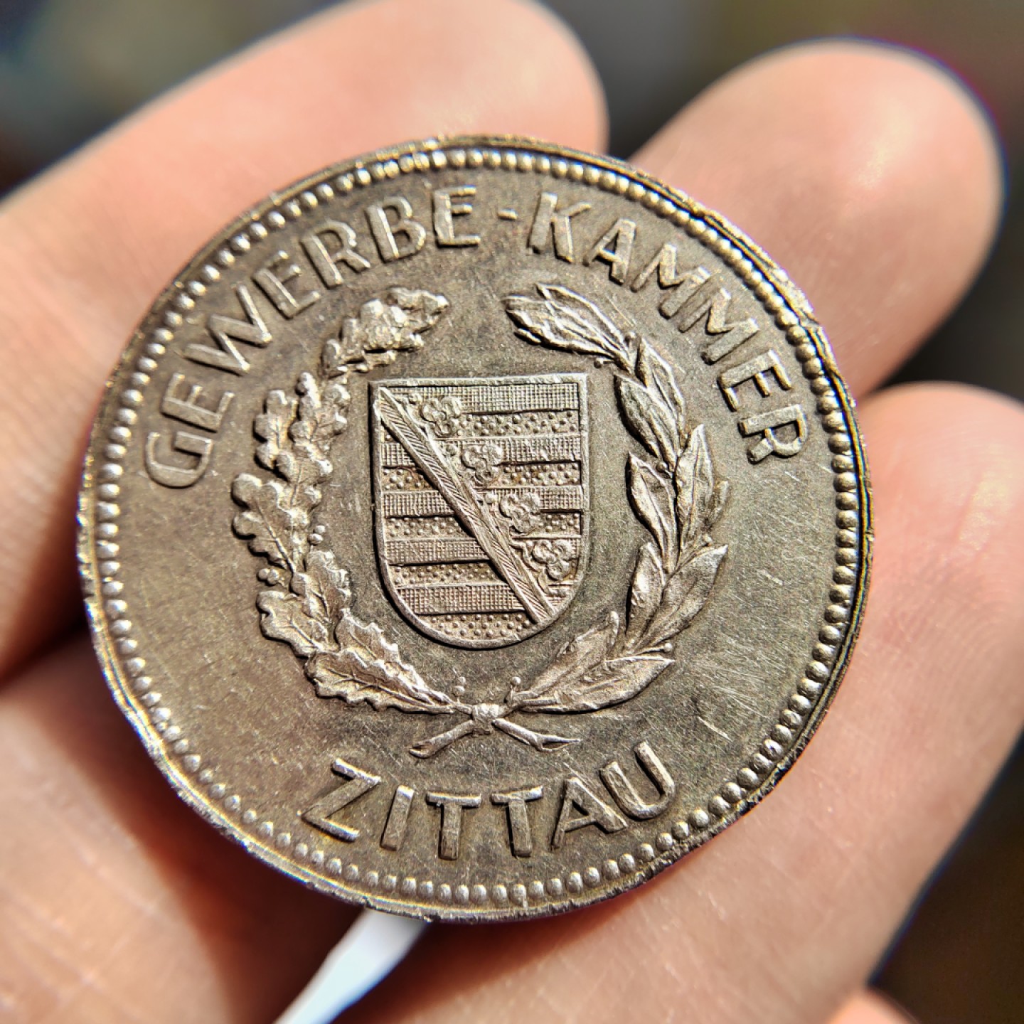 王之爱好～外国硬币 德国萨克森州奇陶商会银章