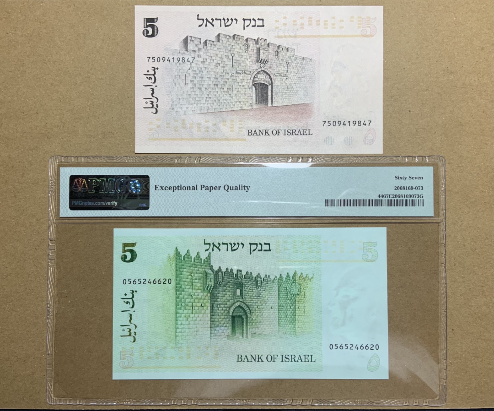 收藏联盟Quantum Auction 第207期拍卖 以色列1973-78年5谢克姆 PMG67 品相全新unc