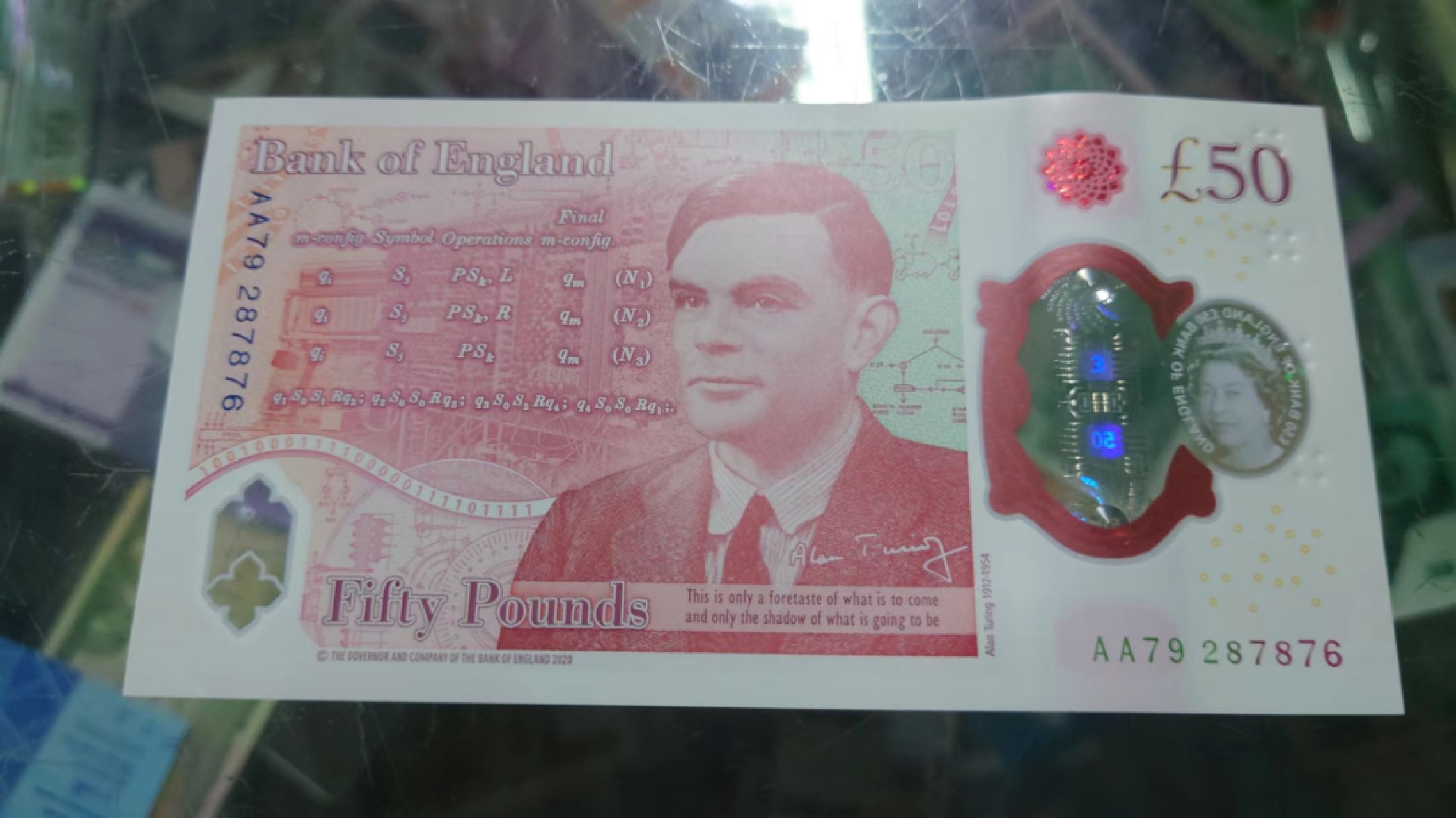 11.12【囧羊收藏】双11裸钞专场 总49期暨2022年第六期 2021年50英镑塑料钞 AA冠 全程无4尾号7876