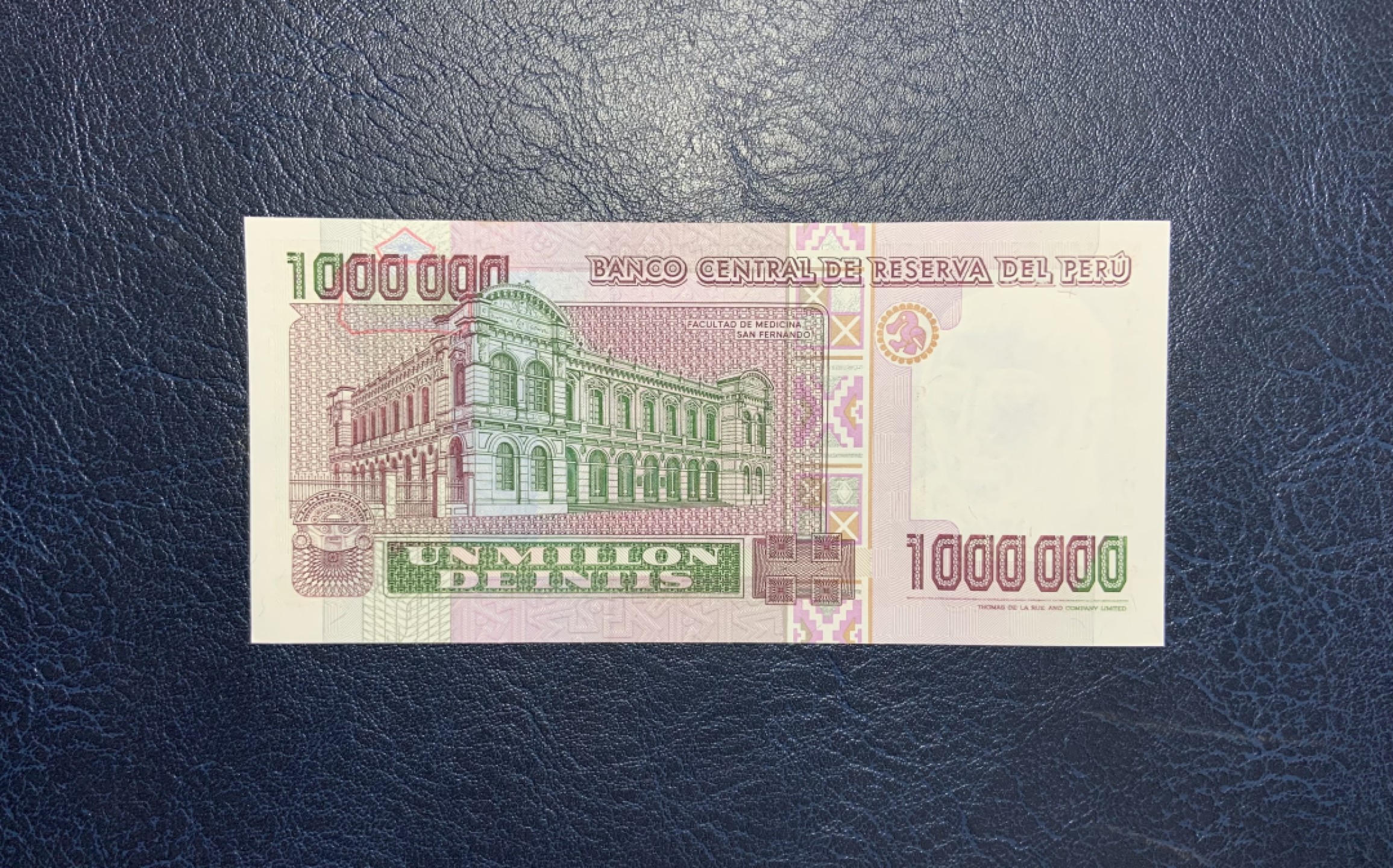 收藏联盟Quantum Auction 第207期拍卖 秘鲁1990年1000000印蒂 品相全新unc 次高值 德纳罗代印