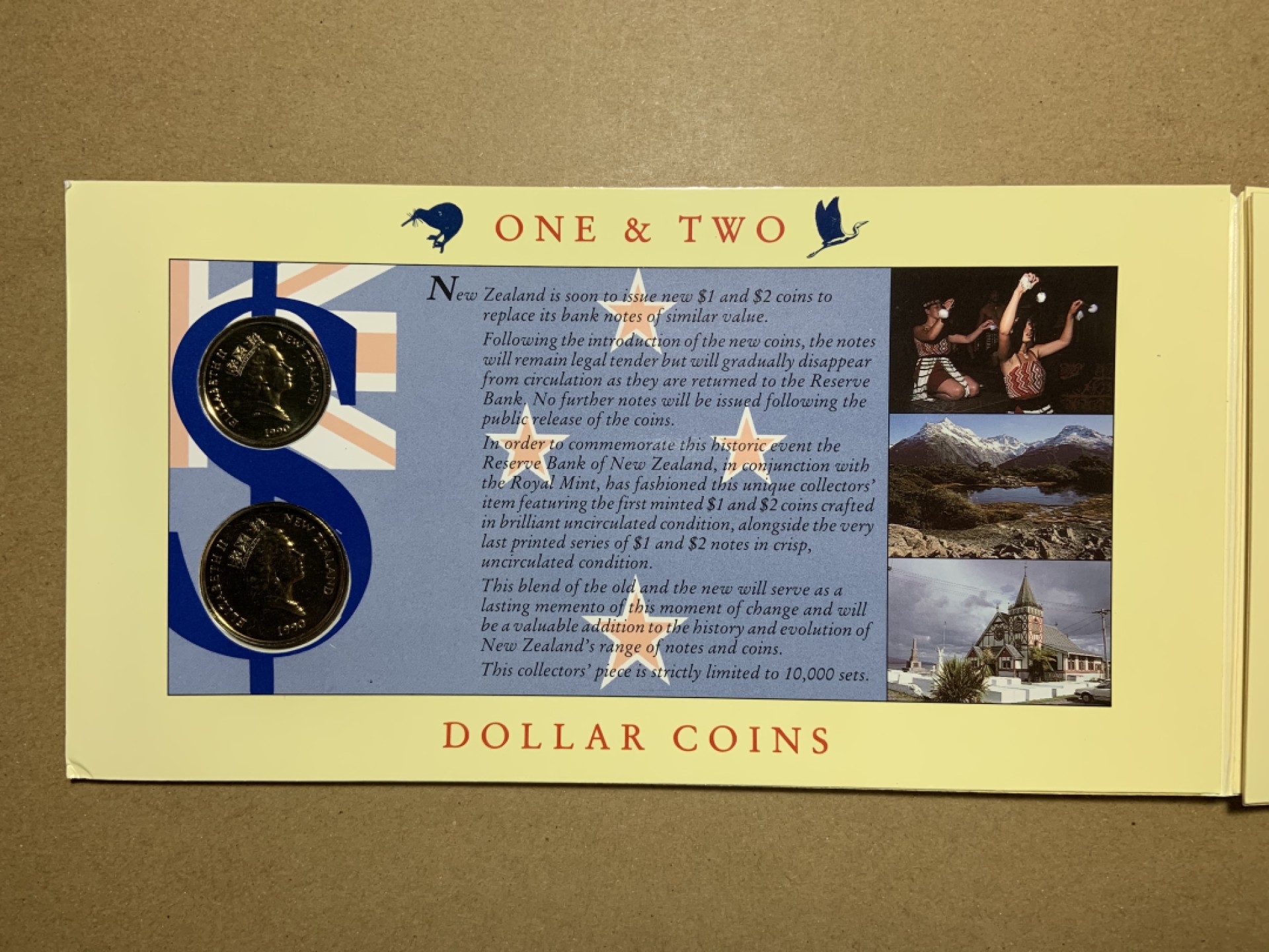 收藏联盟Quantum Auction 第207期拍卖 新西兰全同号1-2元纸币硬币册 品相unc- (存放在塑料册子里自然形成的边缘缺陷)