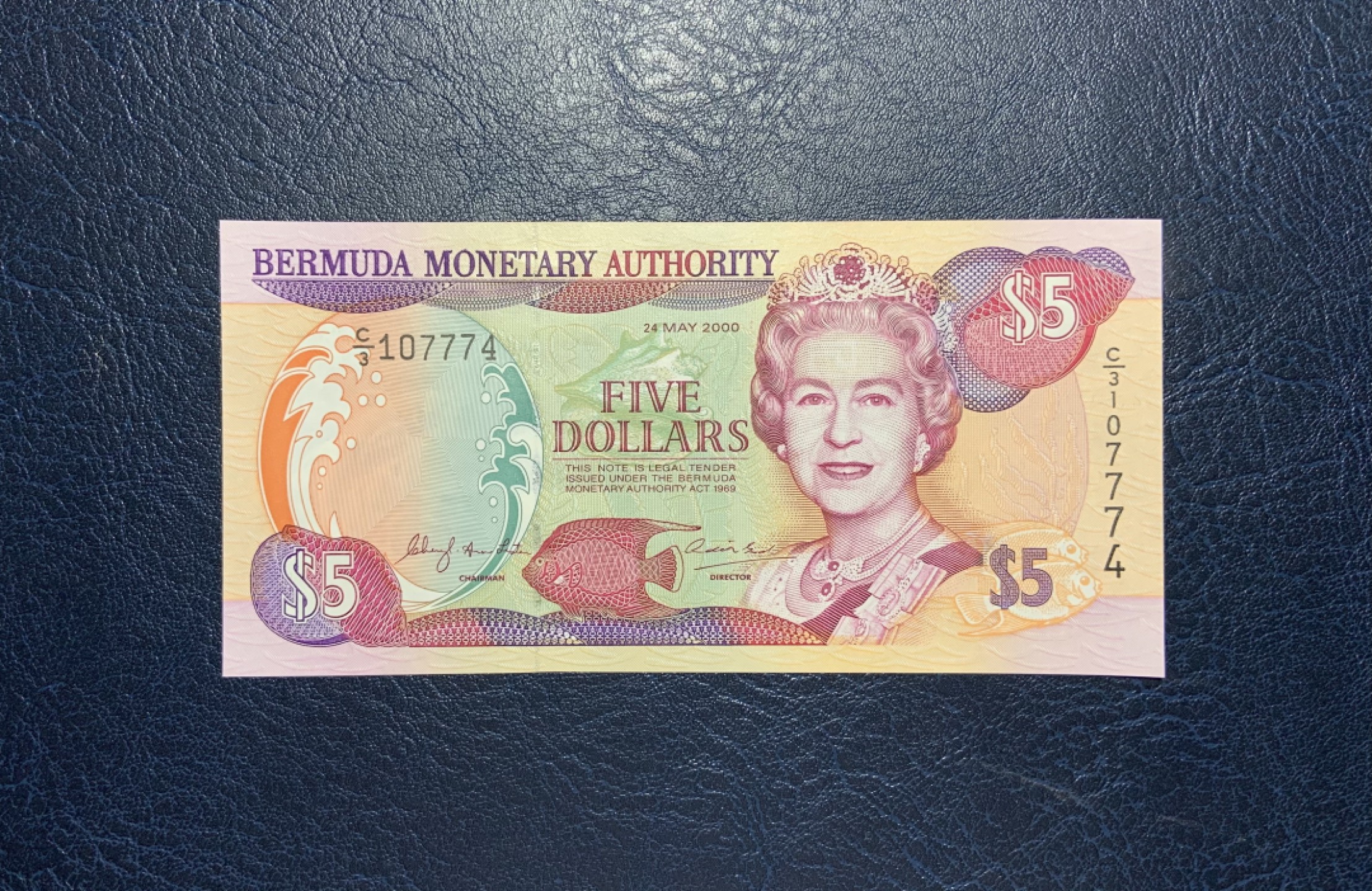 收藏联盟Quantum Auction 第207期拍卖 百慕大群岛2000年5元 品相全新UNC 自带豹子号777