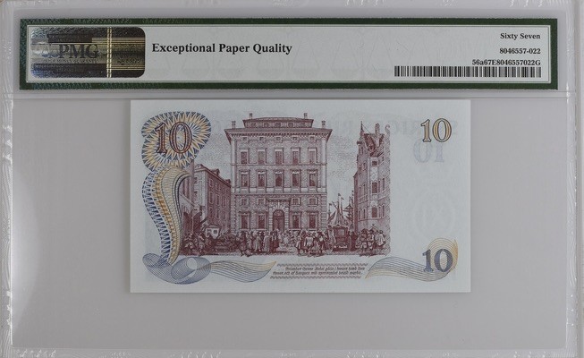 收藏联盟Quantum Auction 第207期拍卖 瑞典1968年10克朗纪念钞 PMG67